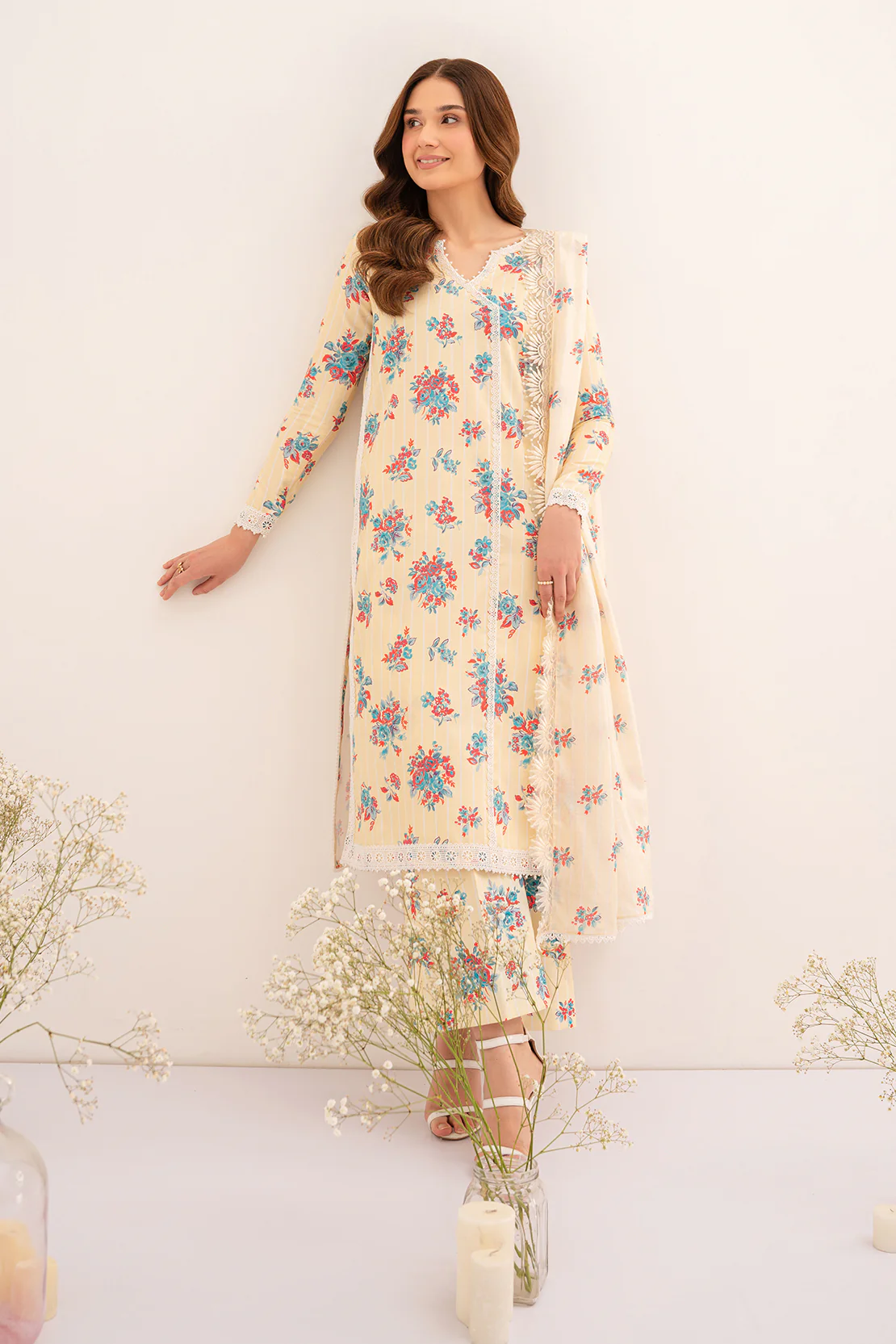 PRINTED - 3 PC LAWN SUIT - Image 8