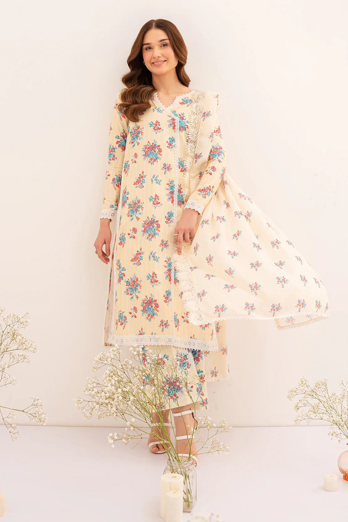 PRINTED - 3 PC LAWN SUIT - Image 9