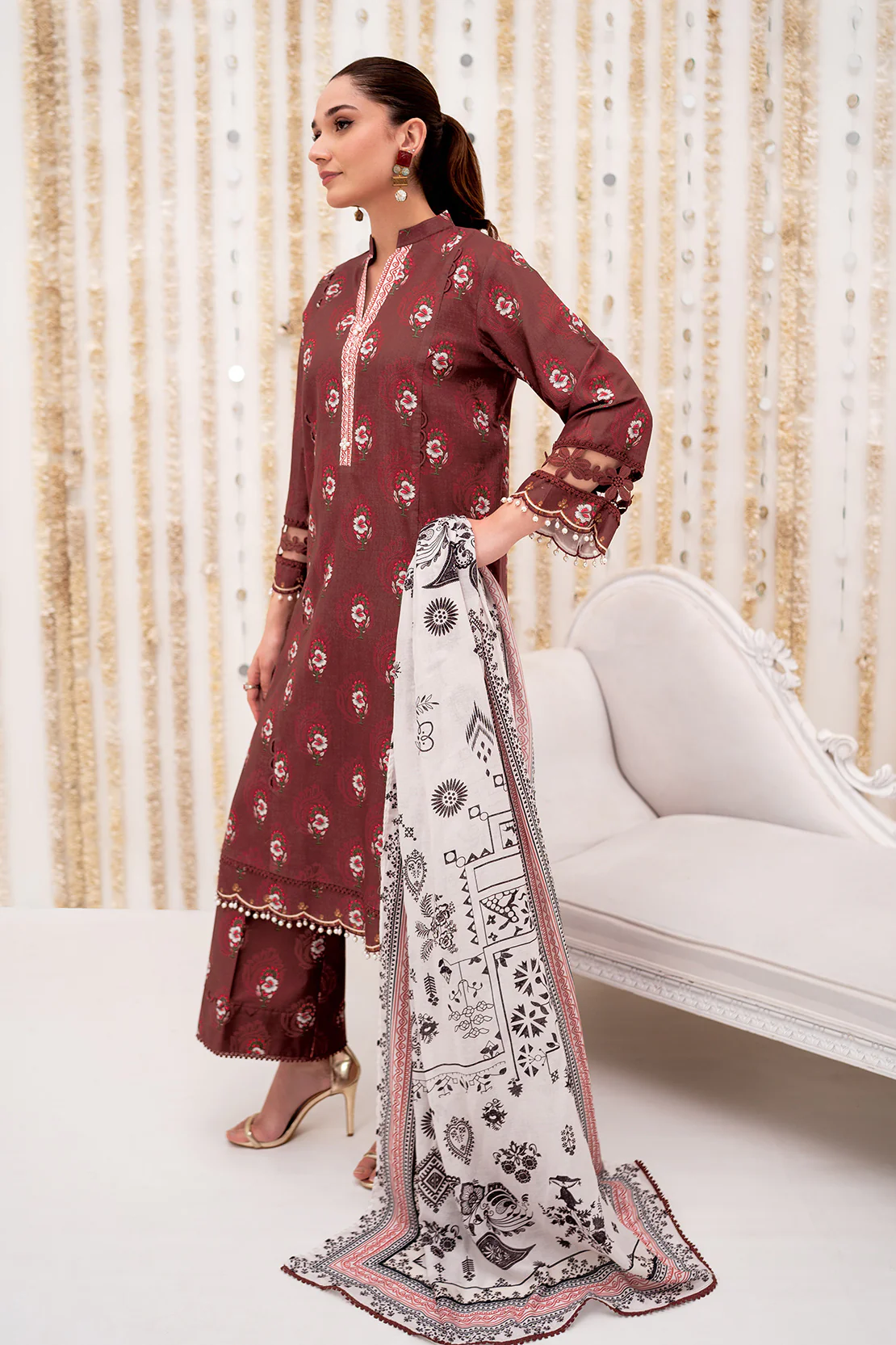 PRINTED - 3 PC LAWN SUIT - Image 5