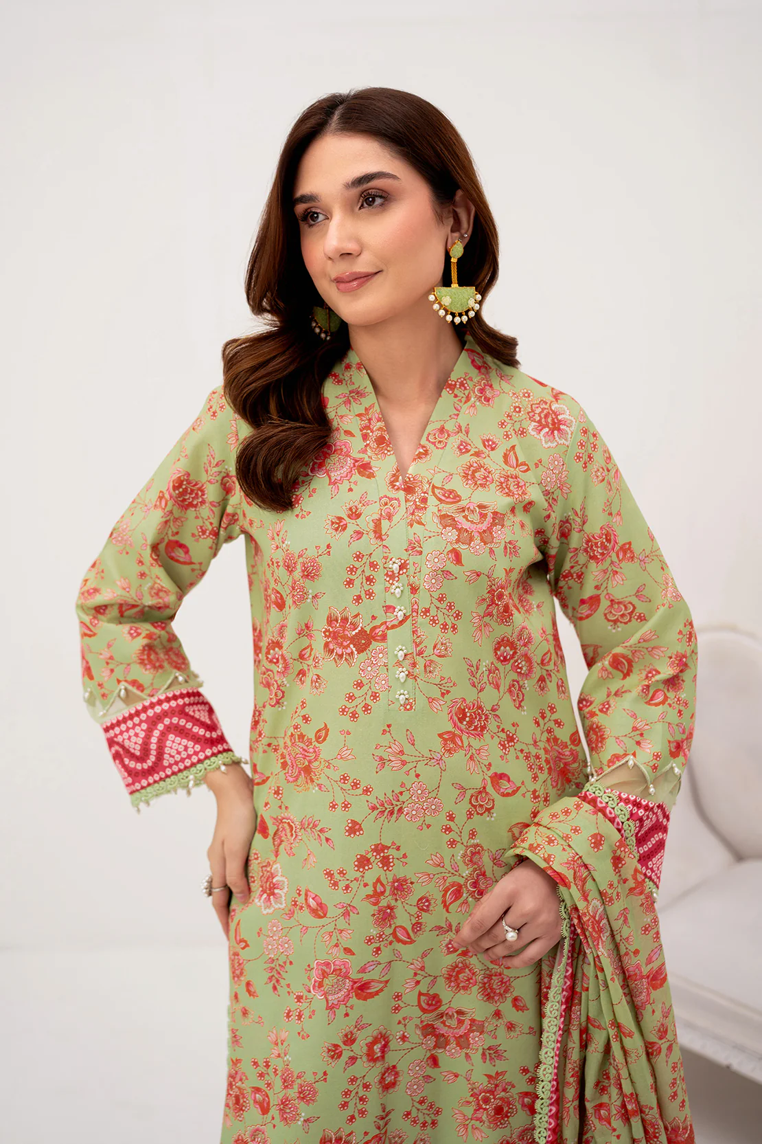 PRINTED - 3 PC LAWN SUIT - Image 7