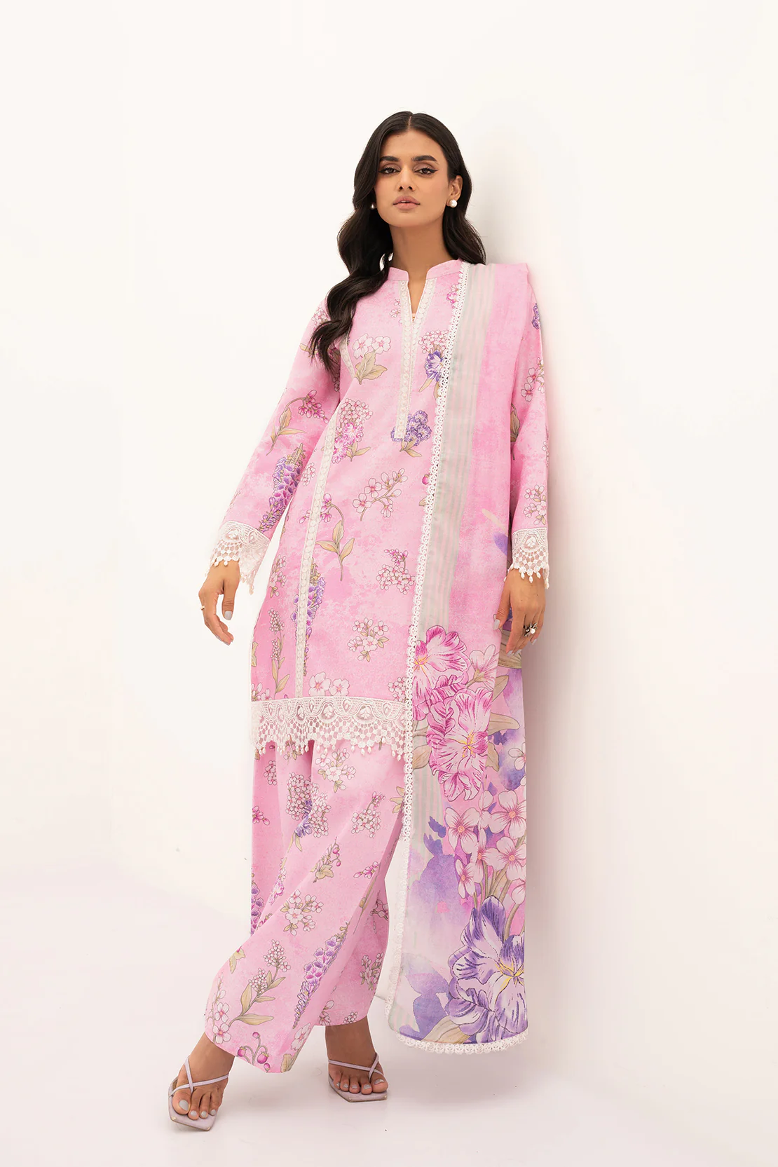 PRINTED - 3 PC LAWN SUIT - Image 5