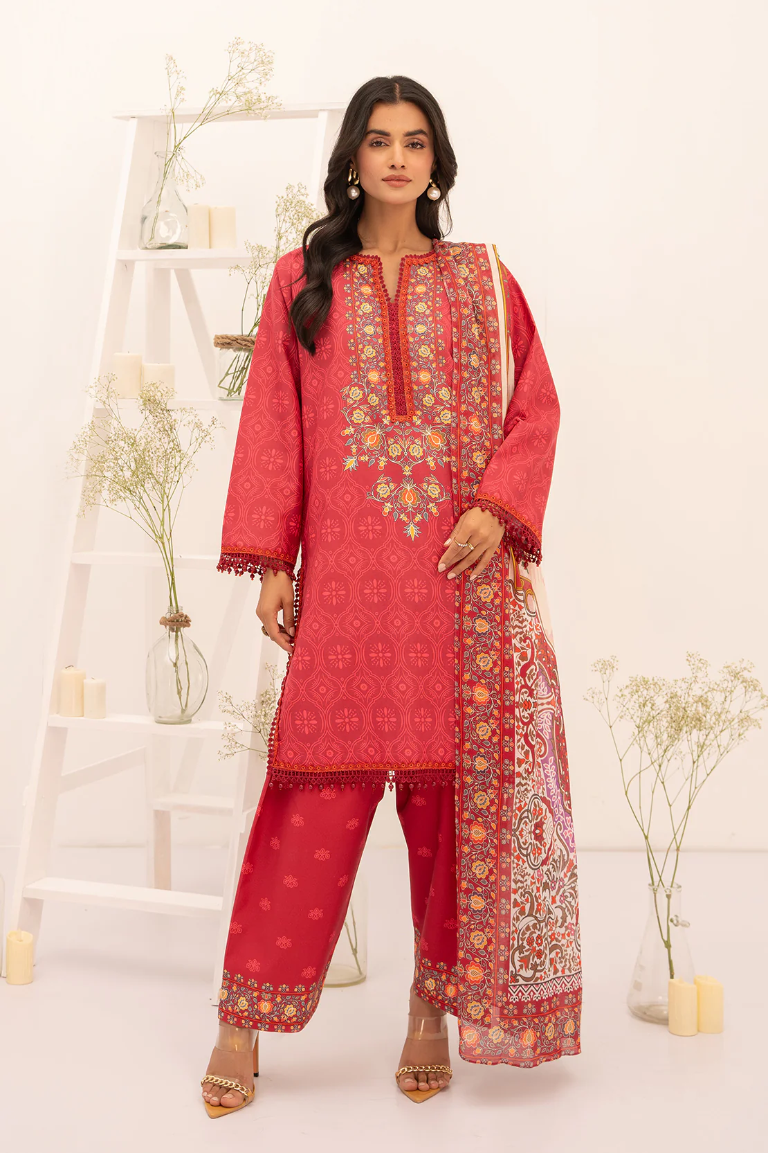 PRINTED - 3 PC LAWN SUIT - Image 4