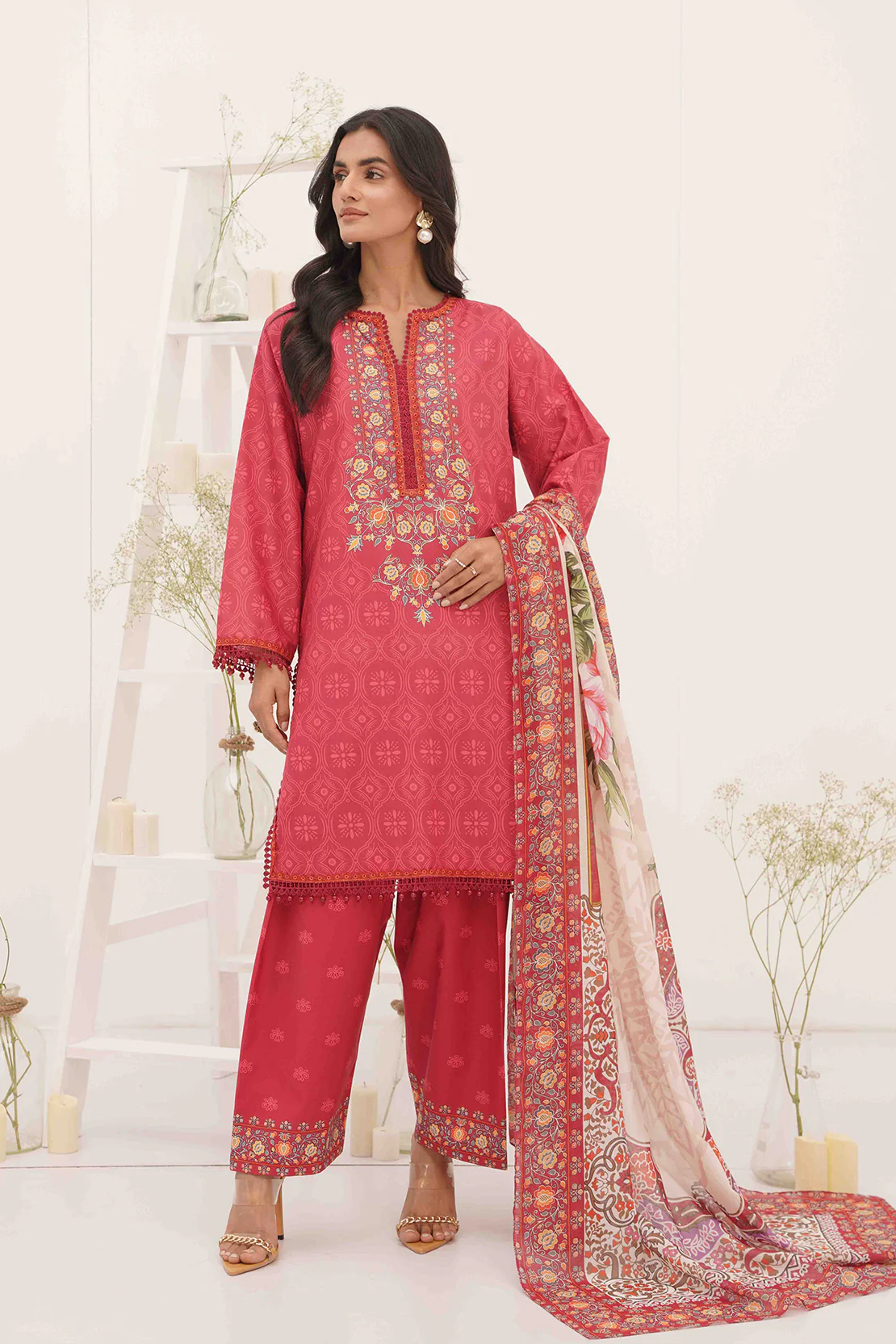 PRINTED - 3 PC LAWN SUIT - Image 7