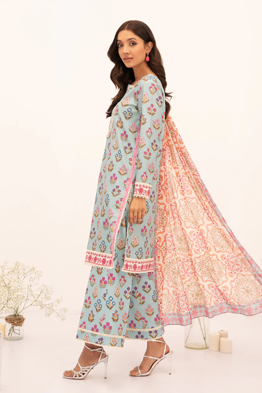 PRINTED - 3 PC LAWN SUIT - Image 3