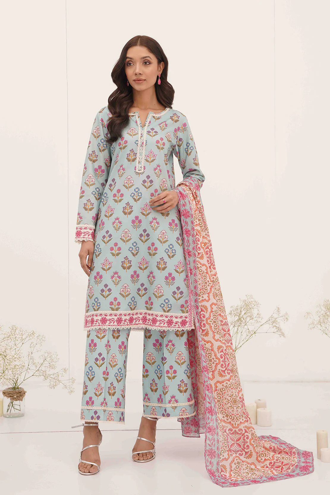 PRINTED - 3 PC LAWN SUIT - Image 6