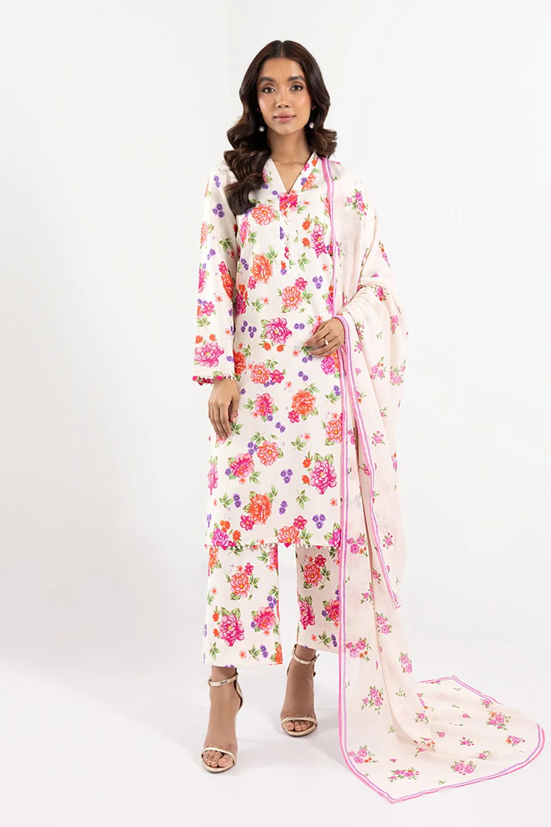 PRINTED - 3 PC LAWN SUIT - Image 7