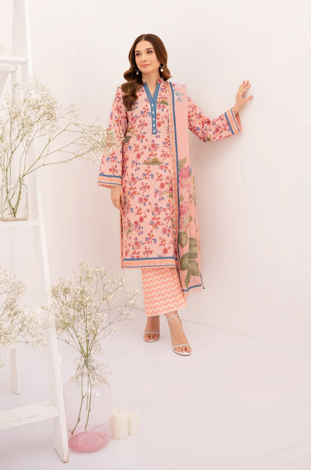 PRINTED - 3 PC LAWN SUIT - Image 4
