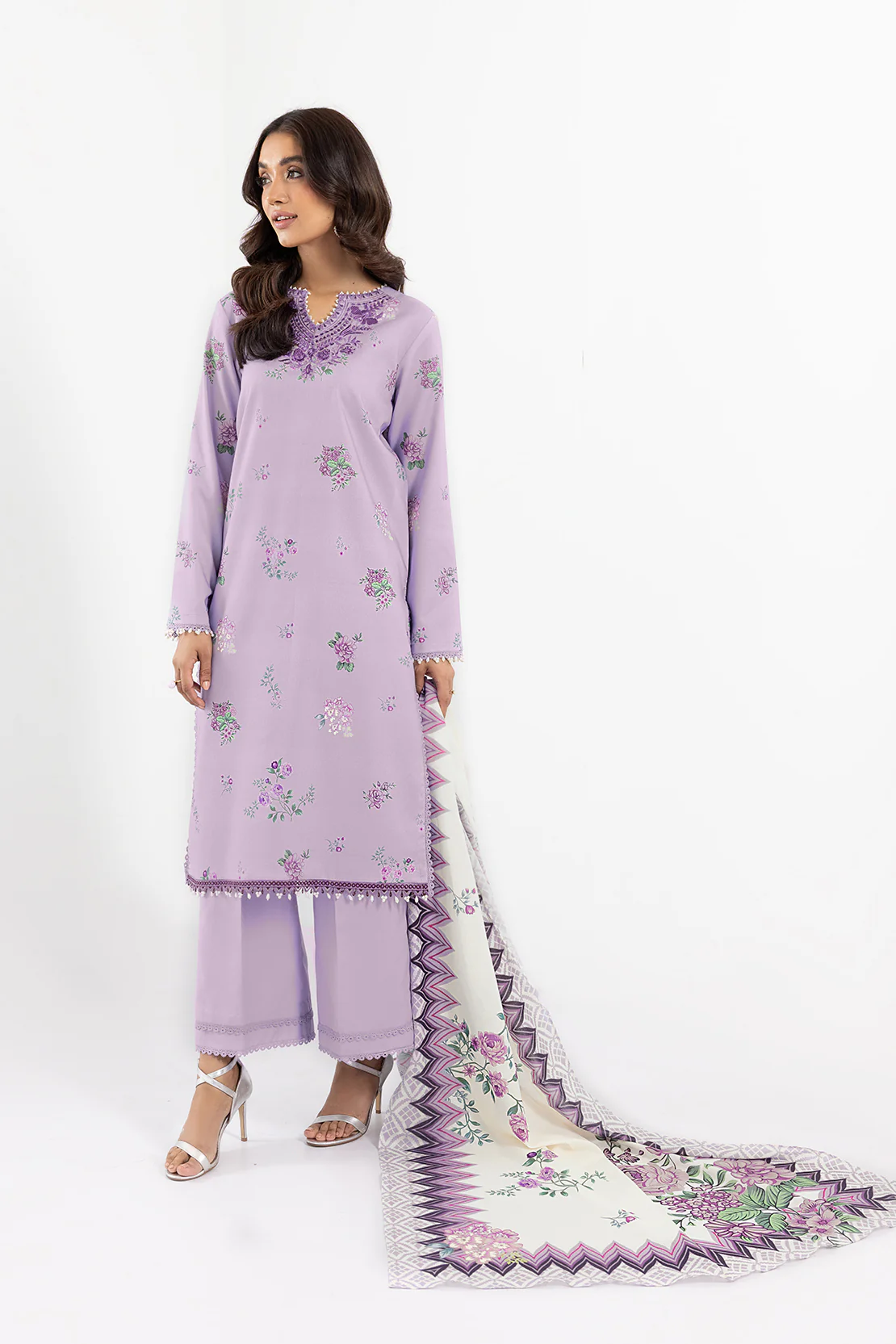 PRINTED - 3 PC LAWN SUIT - Image 7