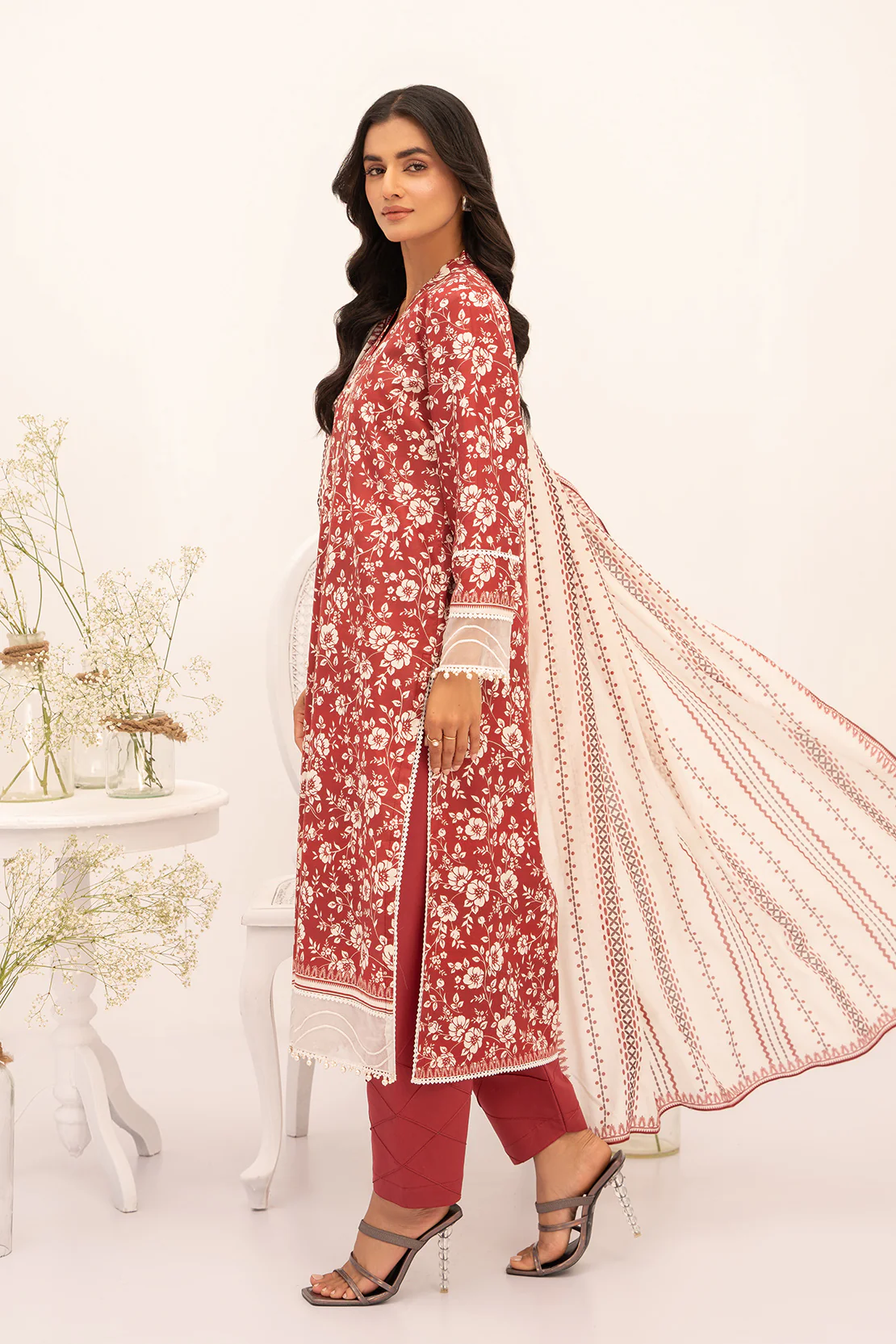 PRINTED - 3 PC LAWN SUIT - Image 3
