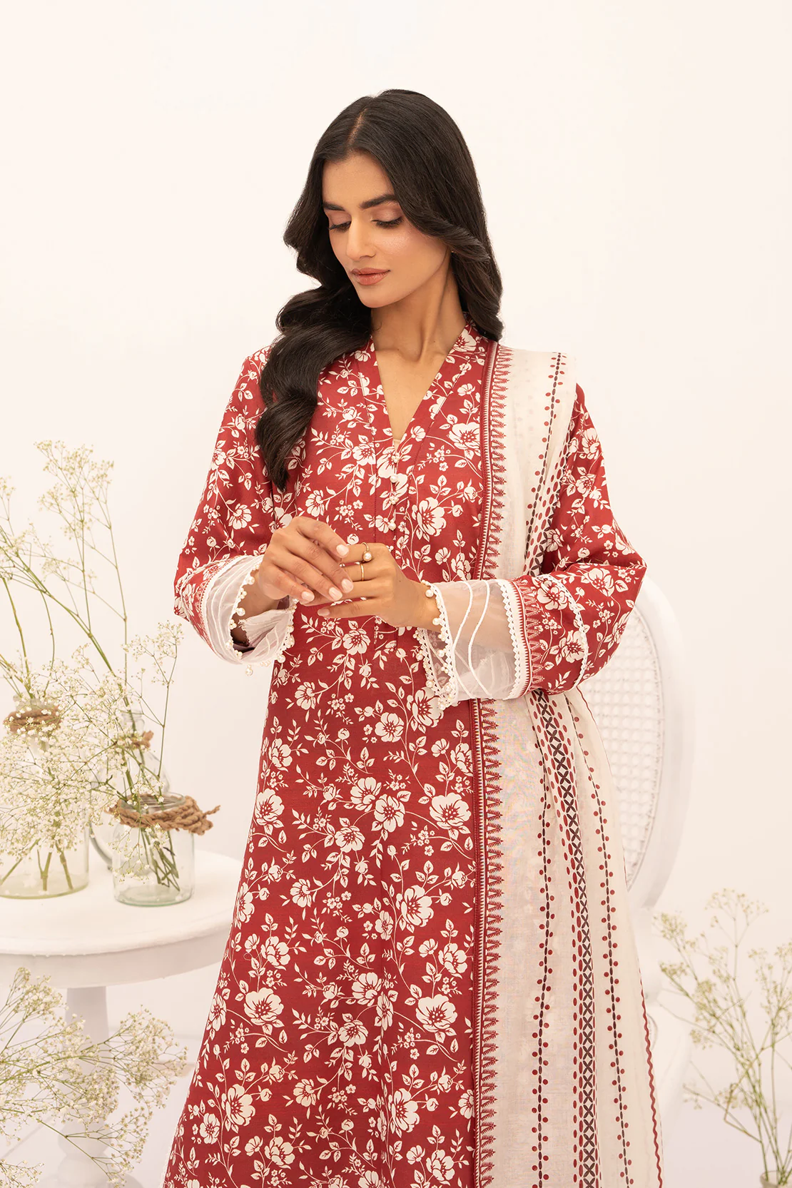 PRINTED - 3 PC LAWN SUIT - Image 4