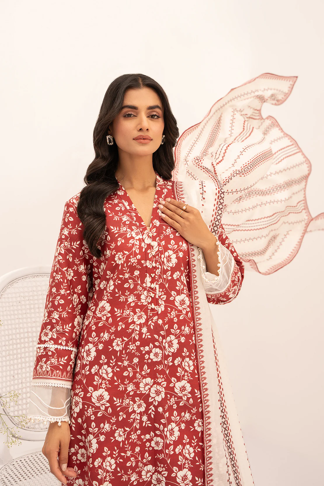 PRINTED - 3 PC LAWN SUIT - Image 6