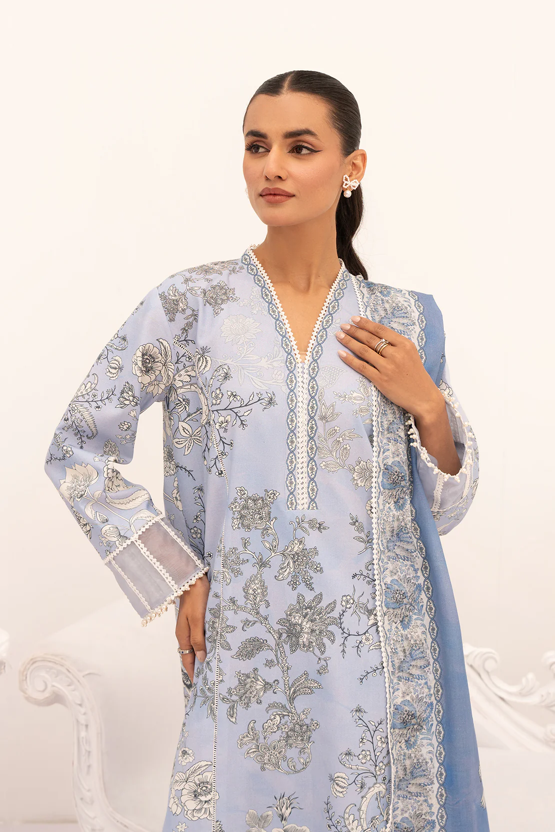 PRINTED - 3 PC LAWN SUIT - Image 5