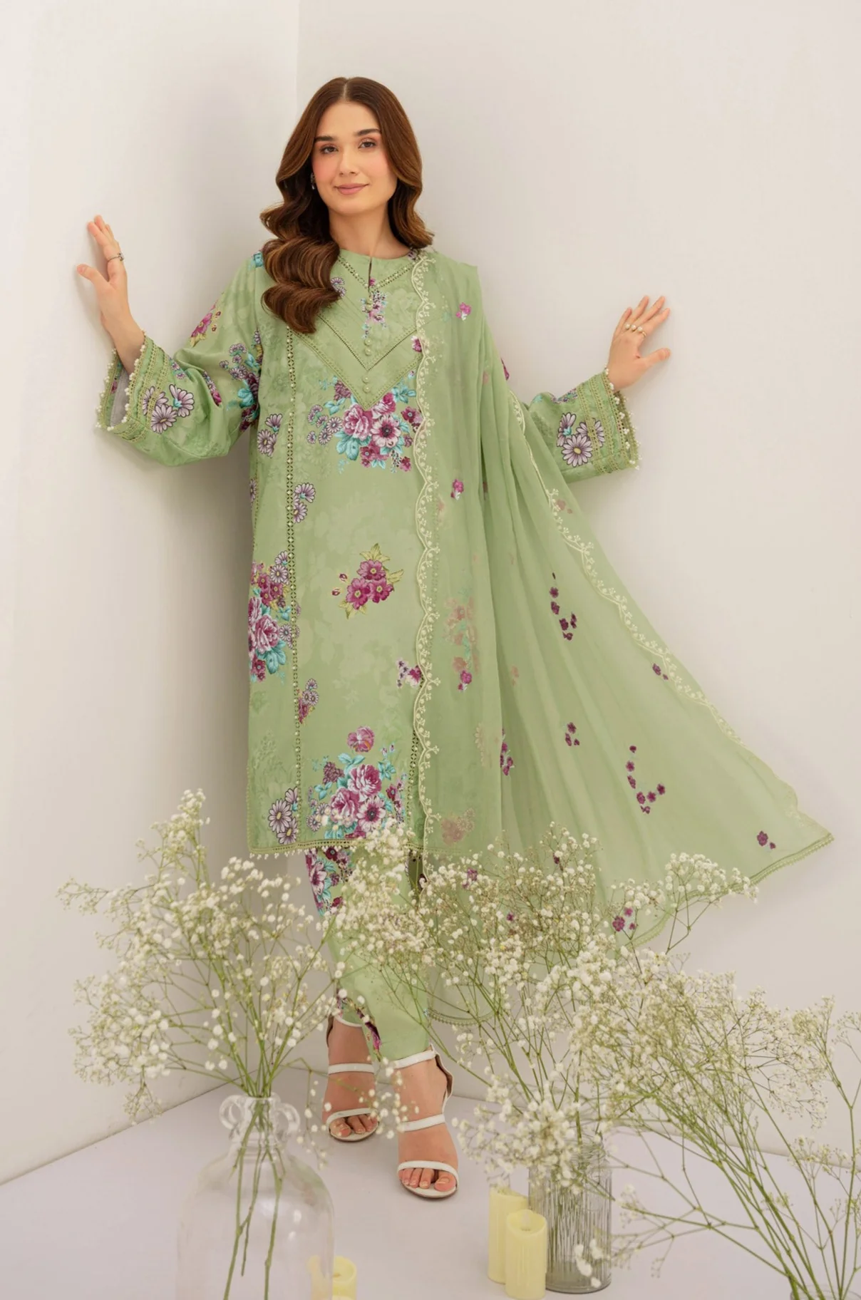 PRINTED - 3 PC LAWN SUIT - Image 3