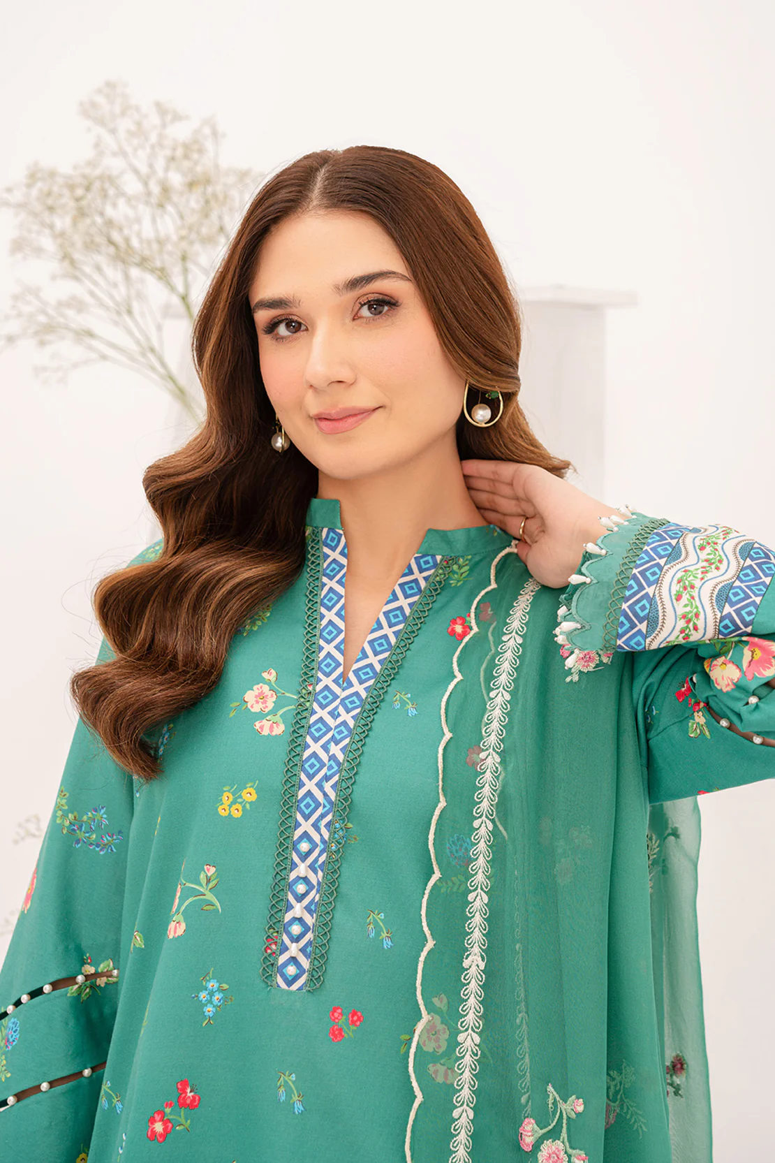 PRINTED - 3 PC LAWN SUIT - Image 6