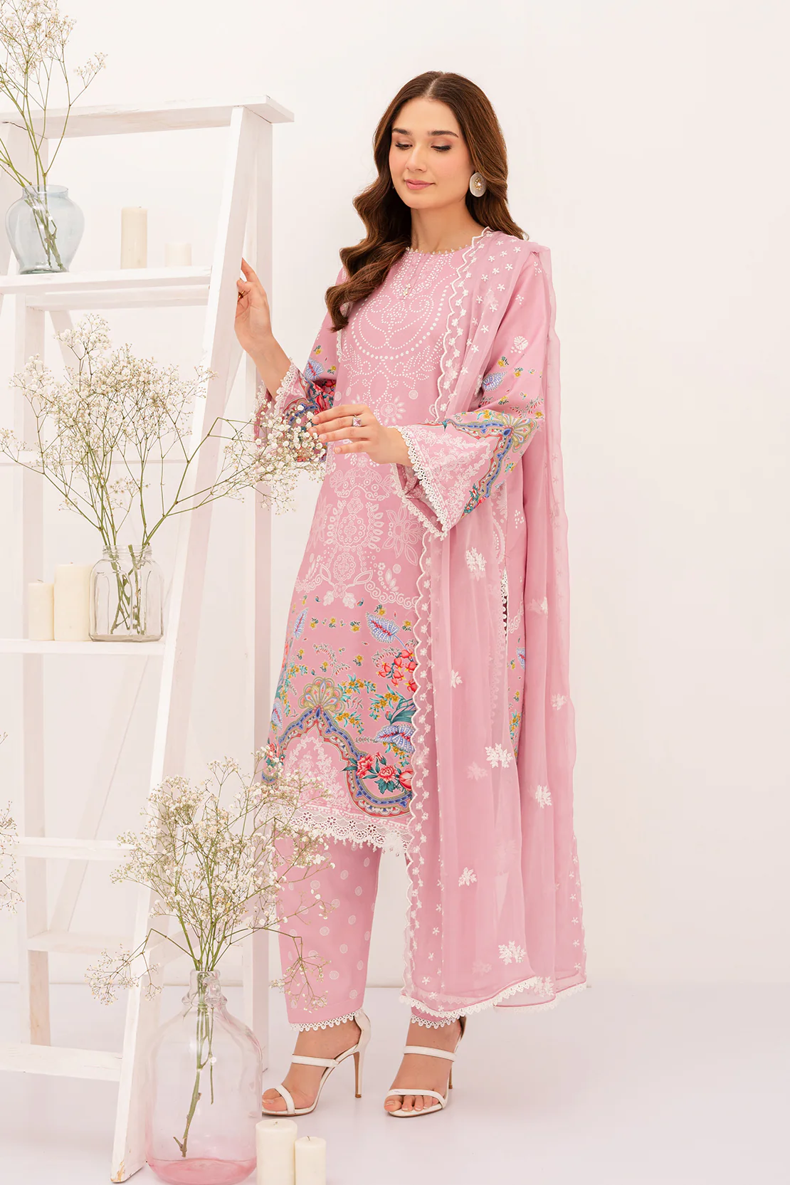 PRINTED - 3 PC LAWN SUIT - Image 9