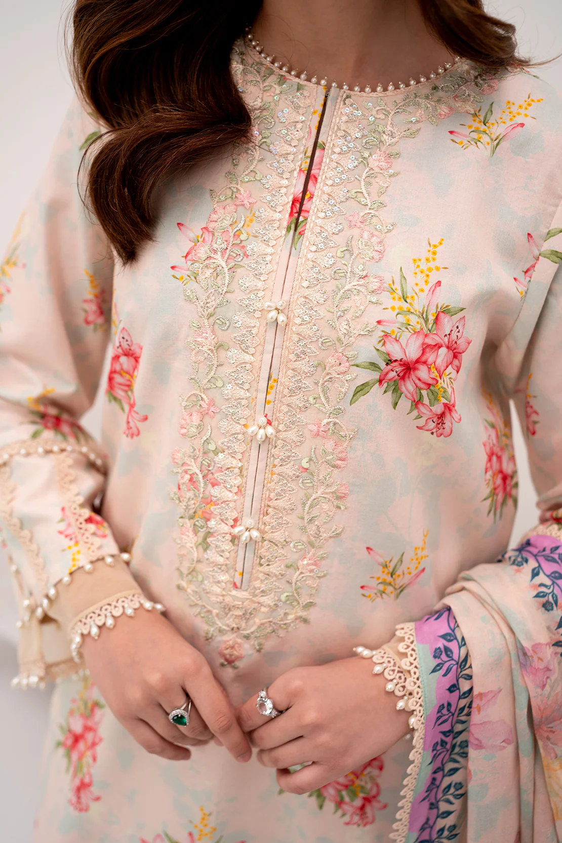 PRINTED - 3 PC LAWN SUIT - Image 6