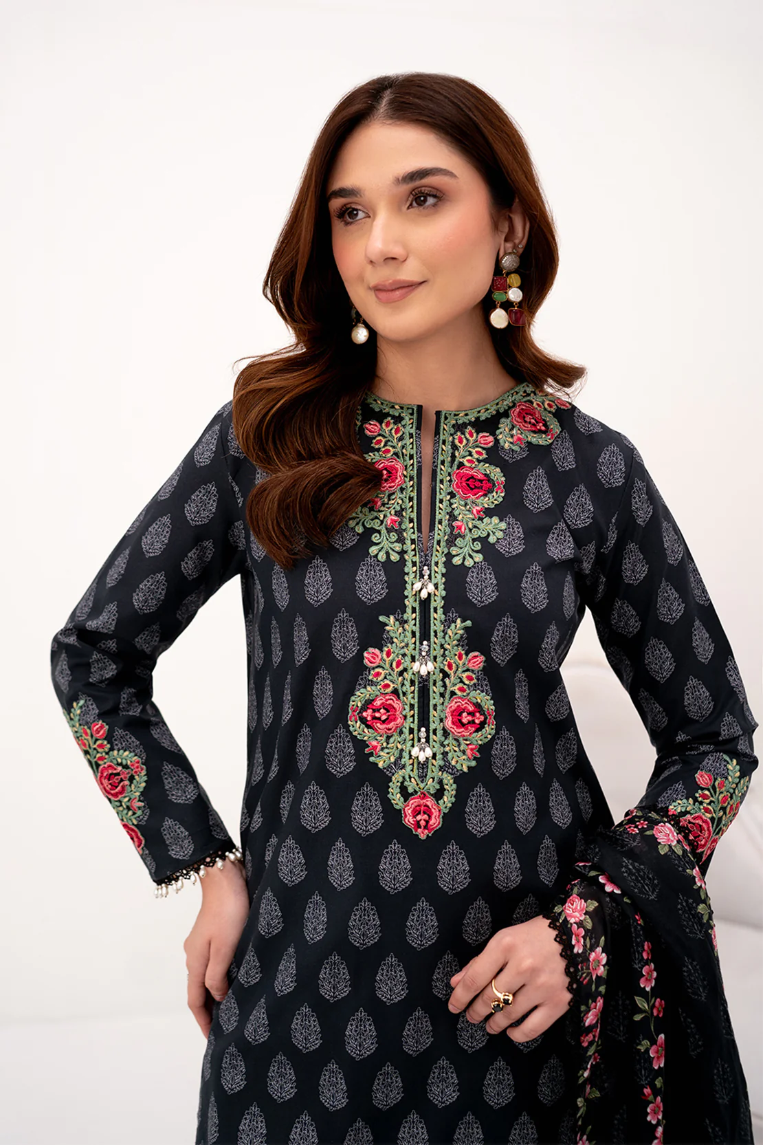 PRINTED - 3 PC LAWN SUIT - Image 5