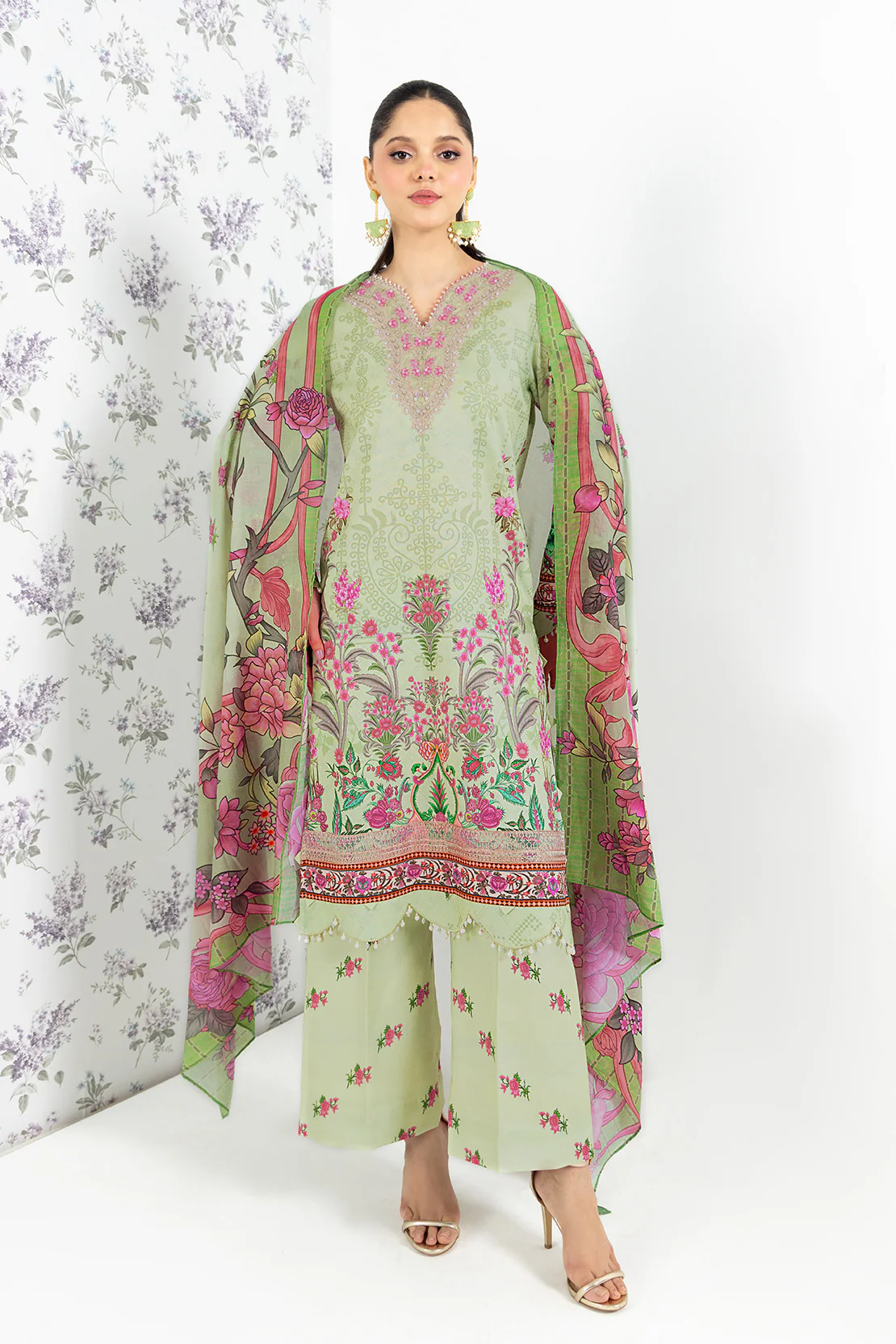 PRINTED - 3 PC LAWN SUIT - Image 4