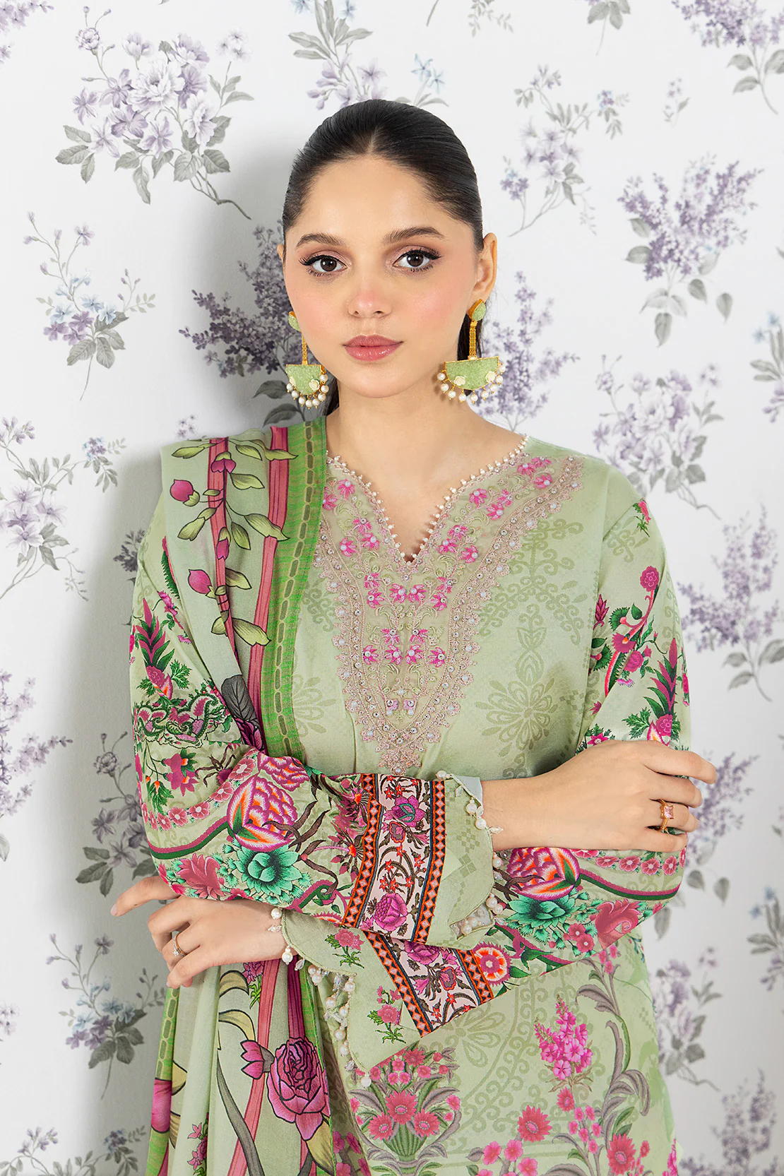 PRINTED - 3 PC LAWN SUIT - Image 7