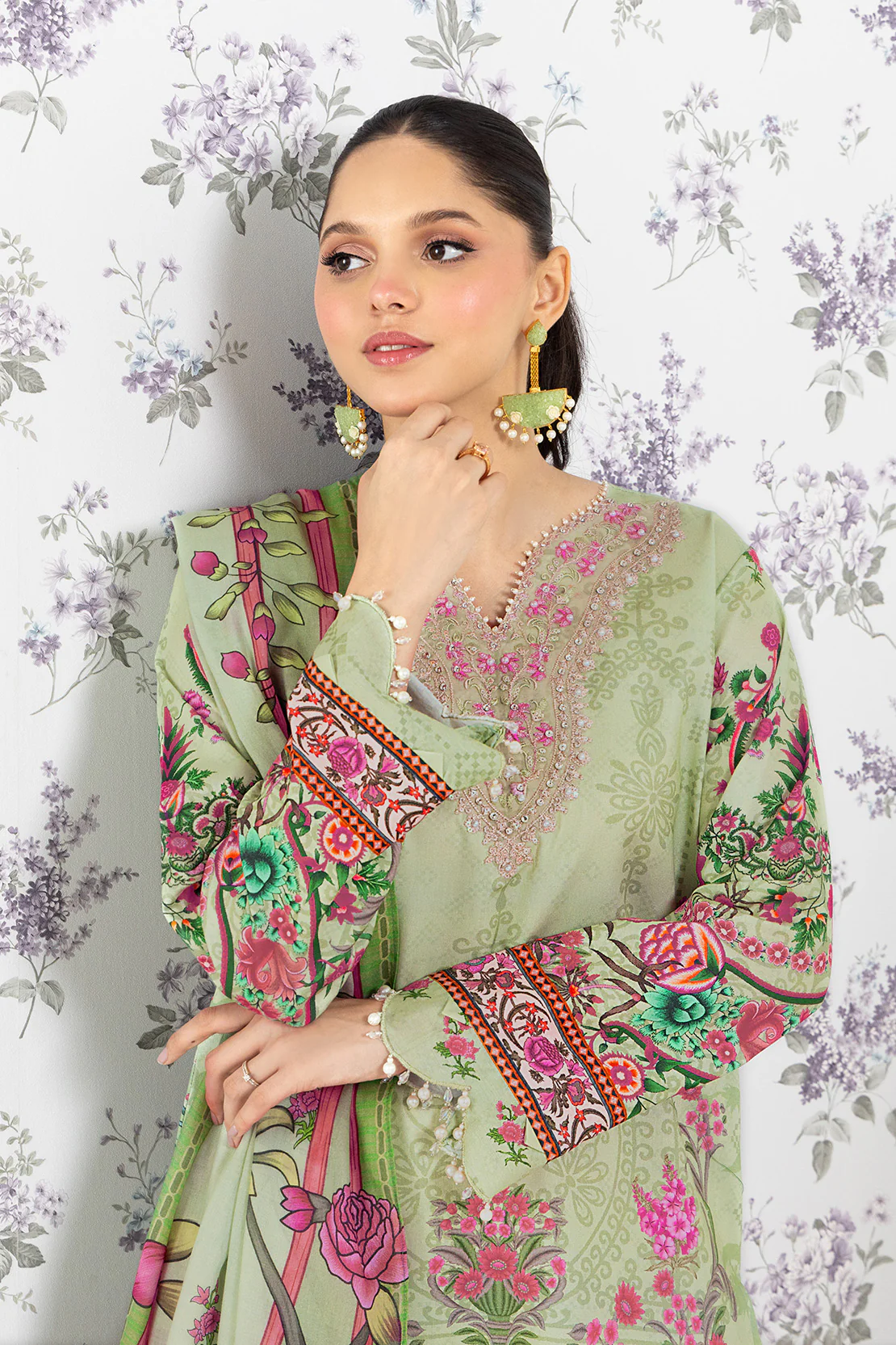 PRINTED - 3 PC LAWN SUIT - Image 9