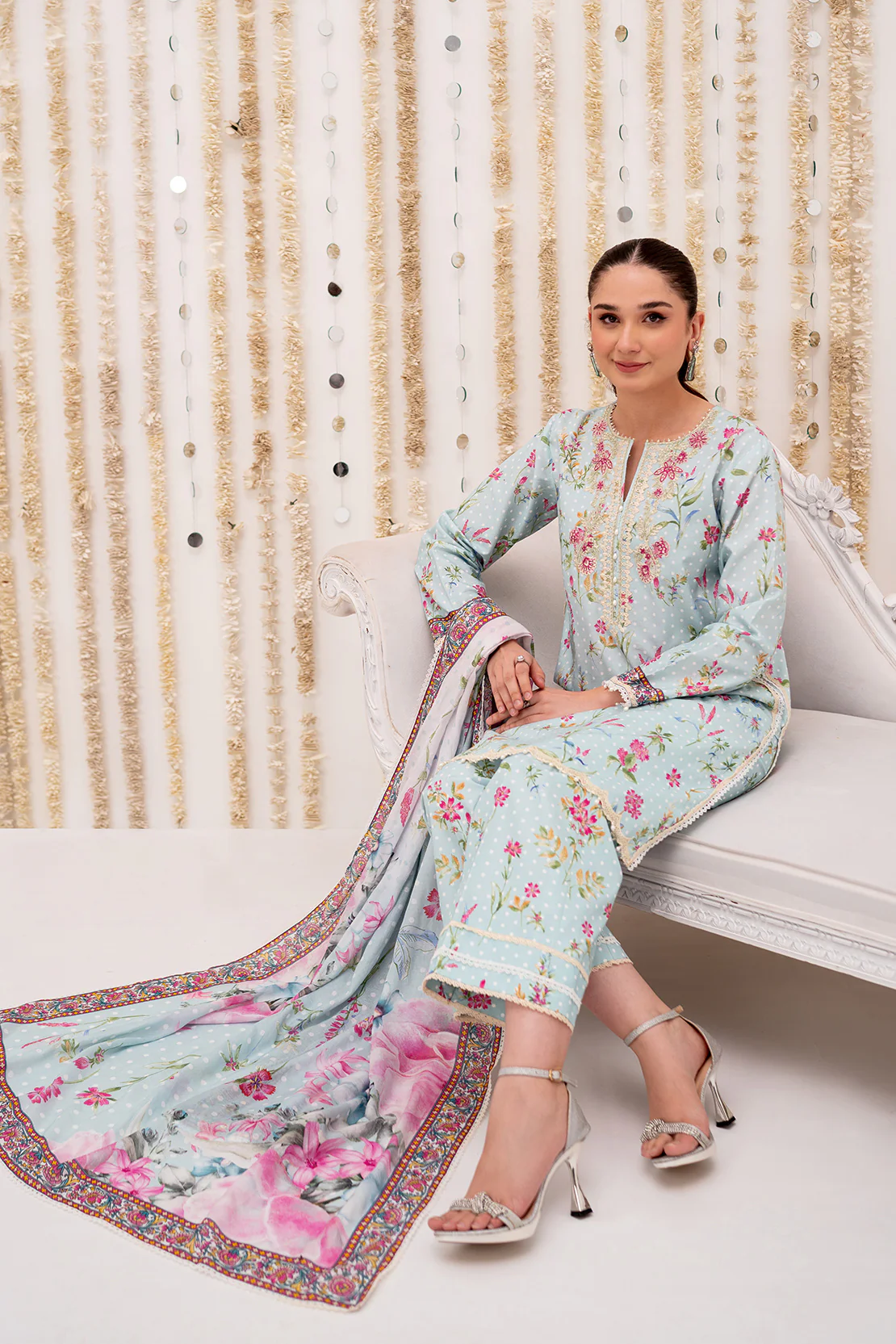 PRINTED - 3 PC LAWN SUIT - Image 3