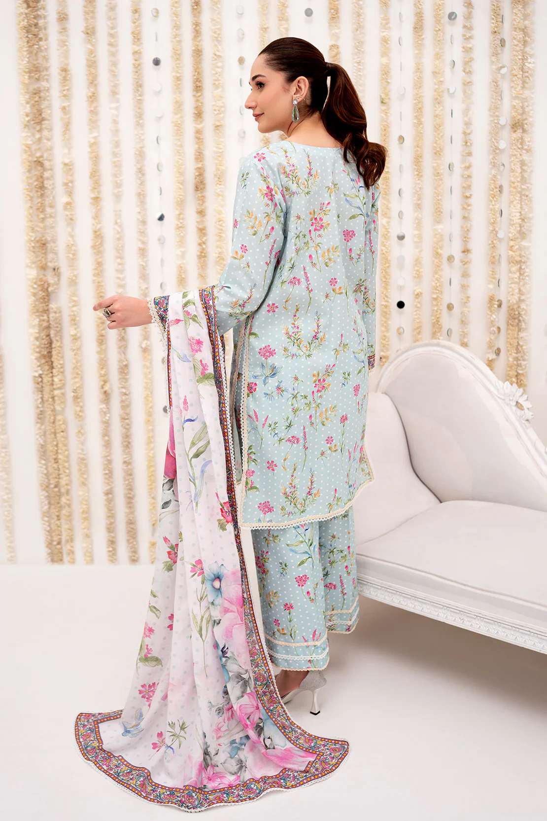 PRINTED - 3 PC LAWN SUIT - Image 4
