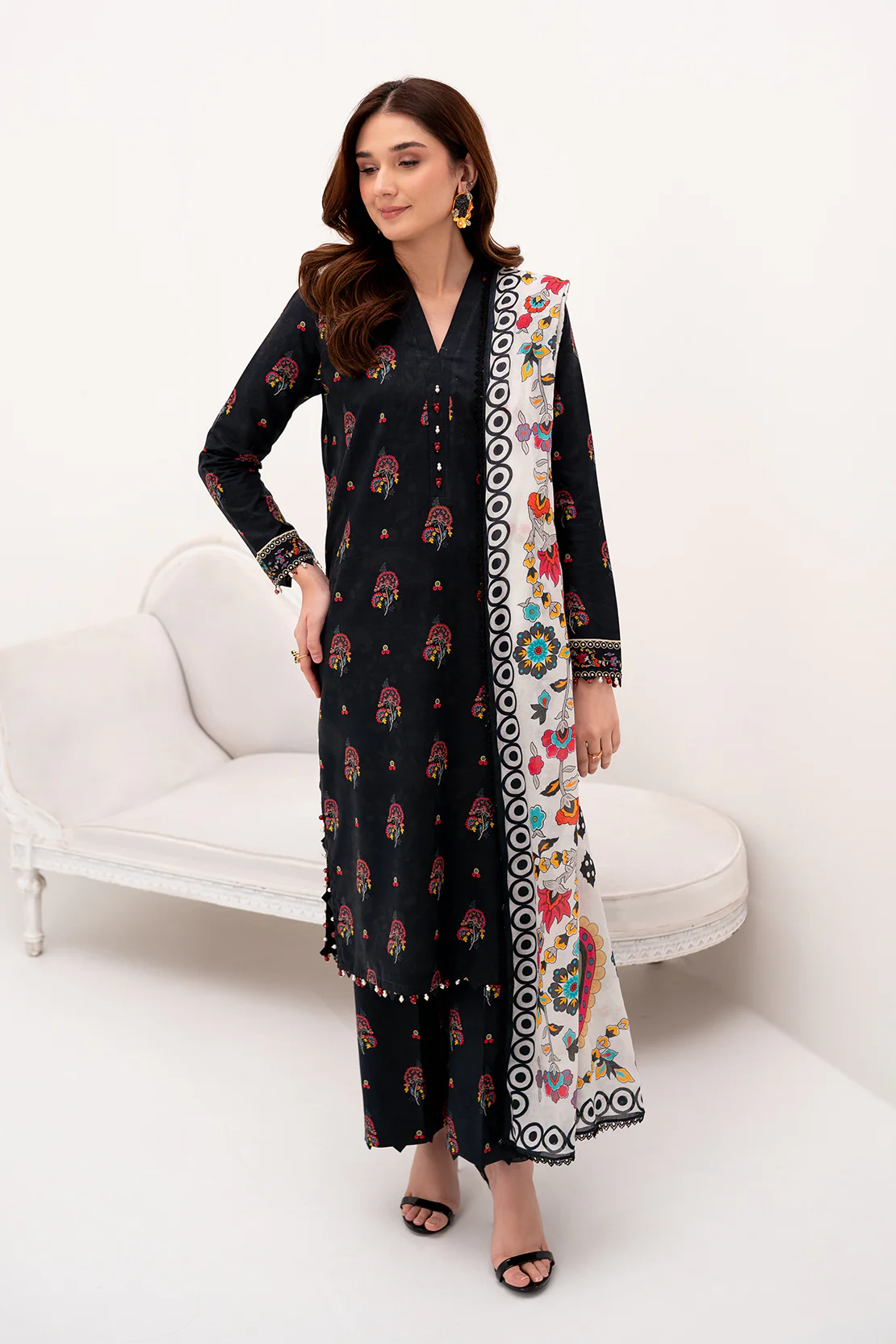 PRINTED - 3 PC LAWN SUIT - Image 2