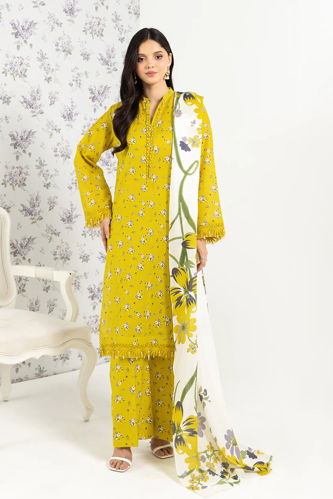 PRINTED - 3 PC LAWN SUIT - Image 6