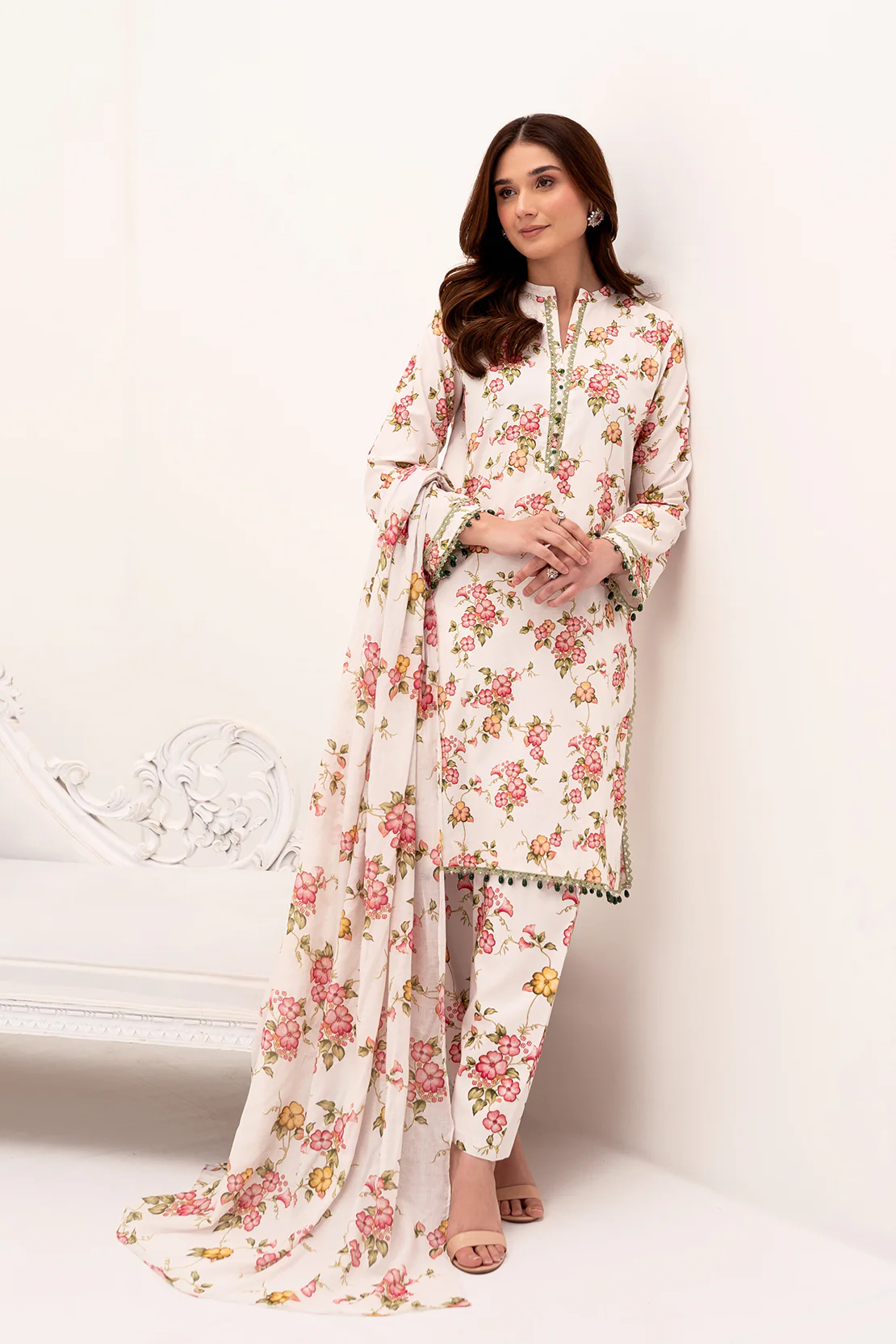 PRINTED - 3 PC LAWN SUIT - Image 5