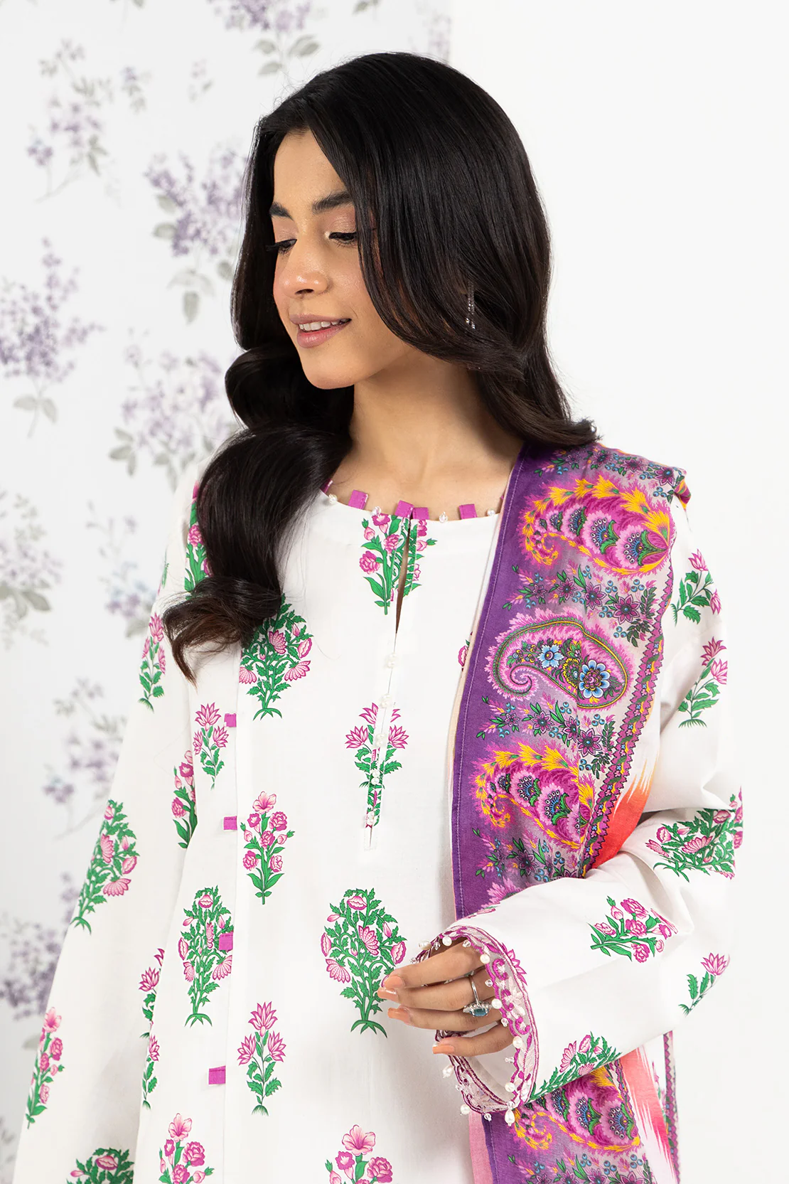 PRINTED - 3 PC LAWN SUIT - Image 2