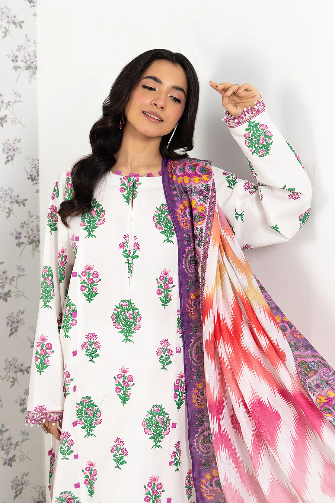 PRINTED - 3 PC LAWN SUIT - Image 4
