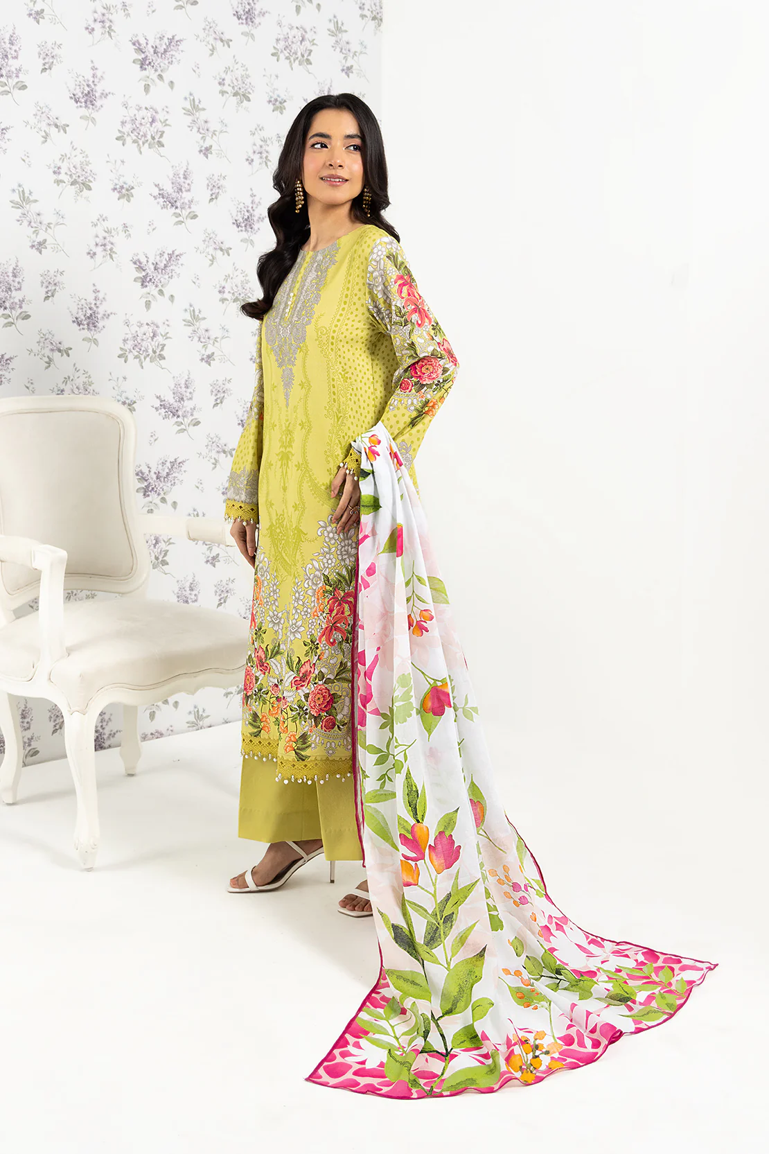 PRINTED - 3 PC LAWN SUIT - Image 5