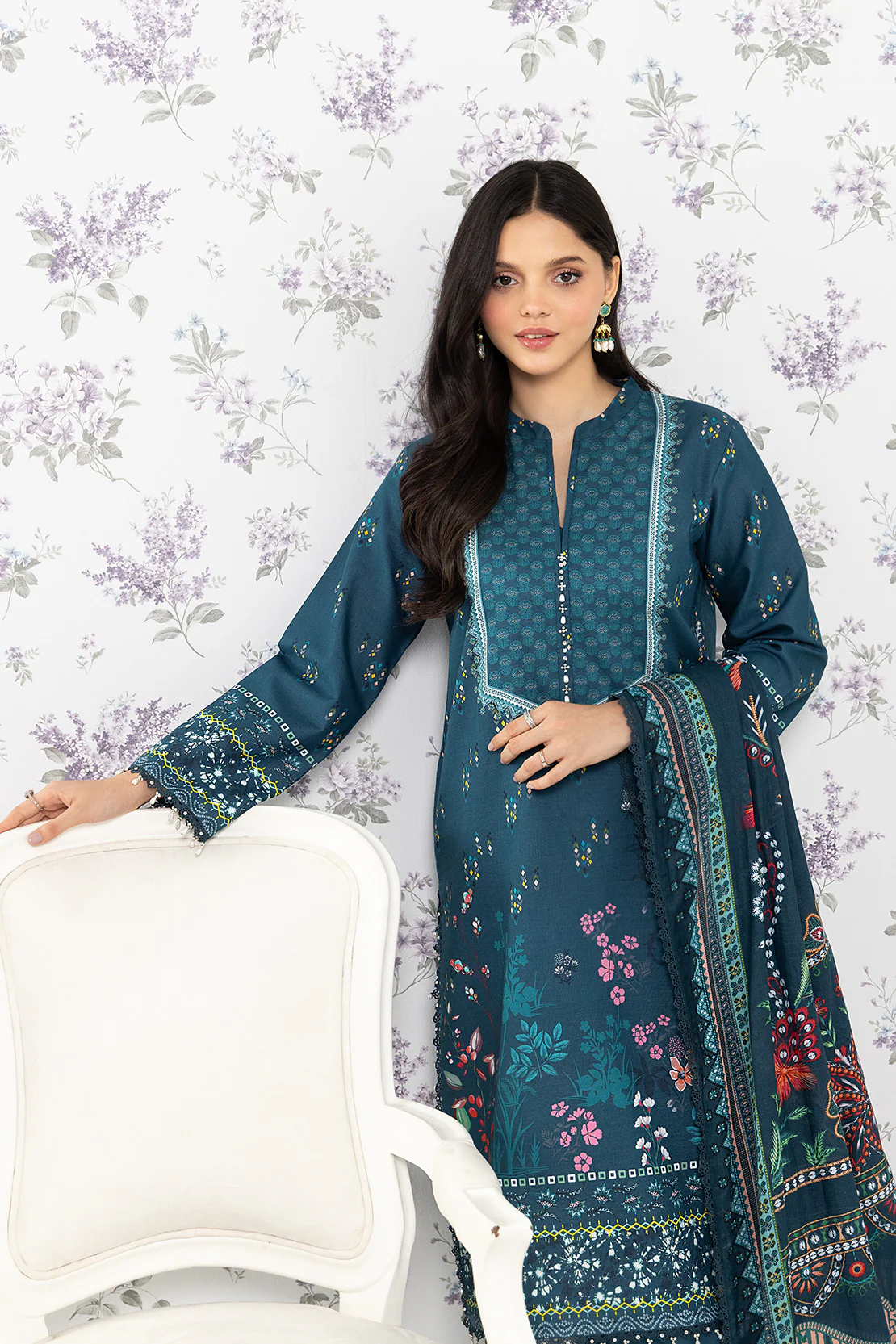 PRINTED - 3 PC LAWN SUIT - Image 5