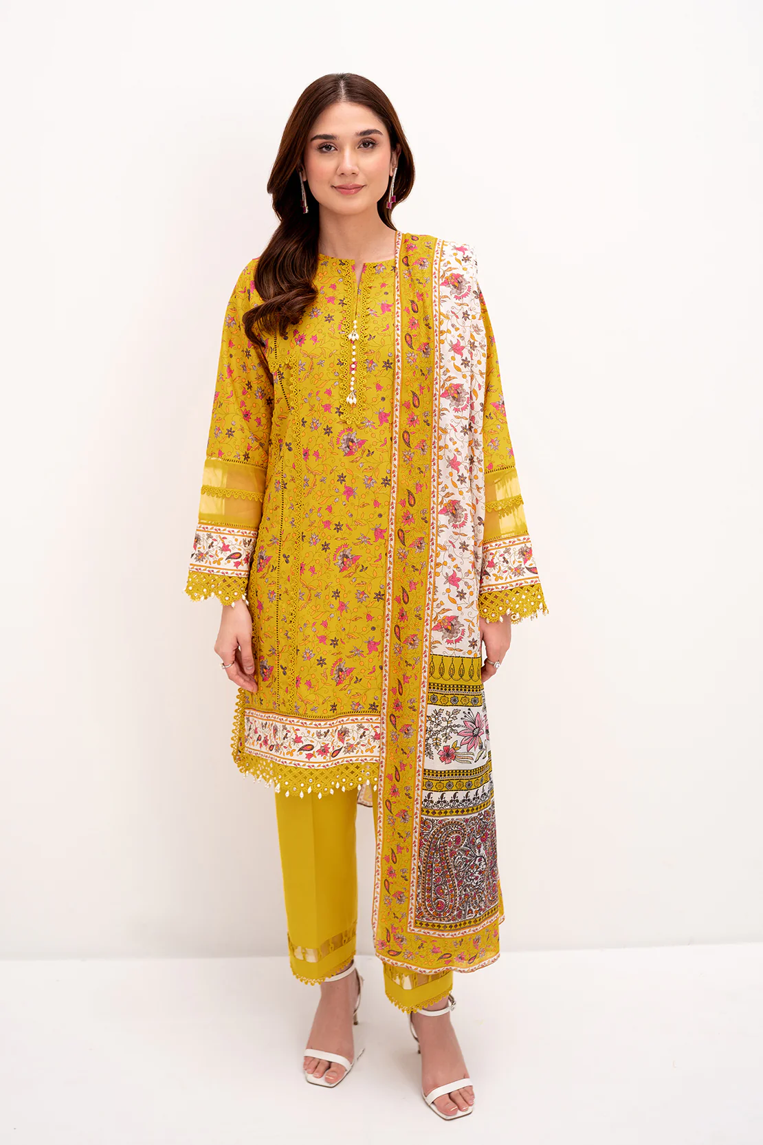 PRINTED - 3 PC LAWN SUIT - Image 4