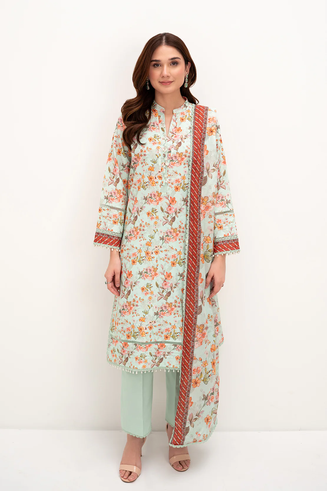 PRINTED - 3 PC LAWN SUIT - Image 4