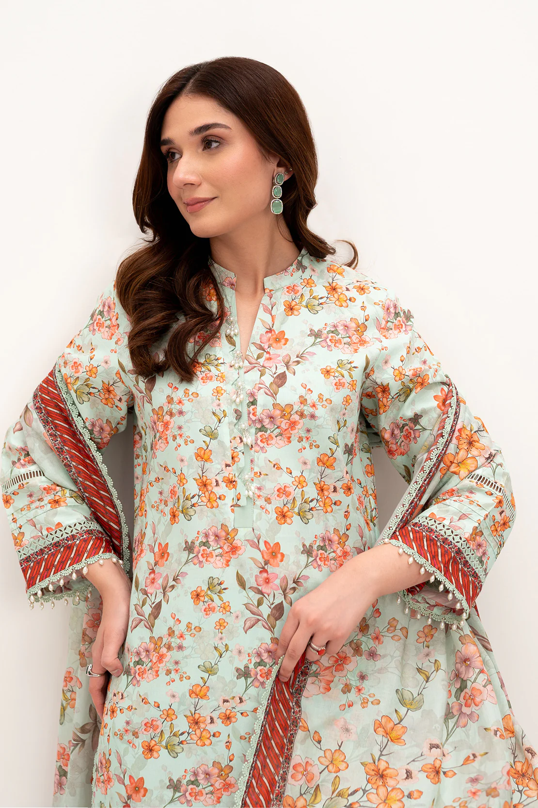 PRINTED - 3 PC LAWN SUIT - Image 6