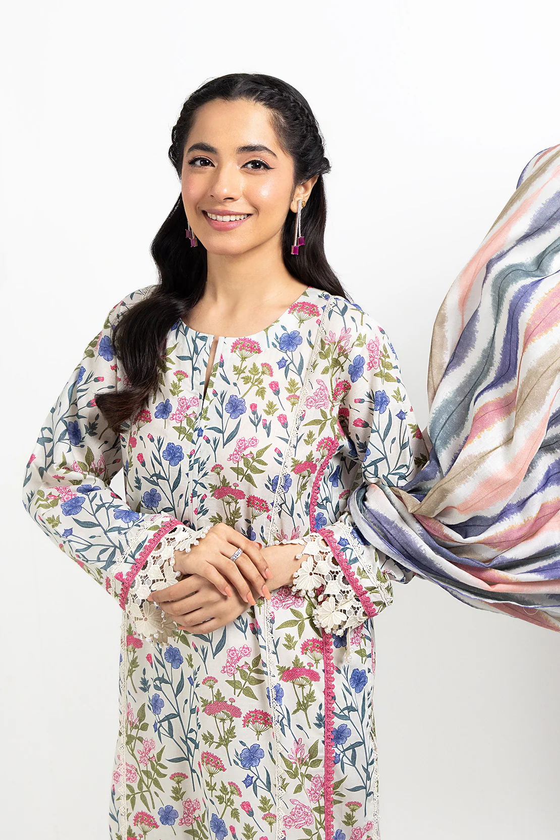 PRINTED - 3 PC LAWN SUIT - Image 4