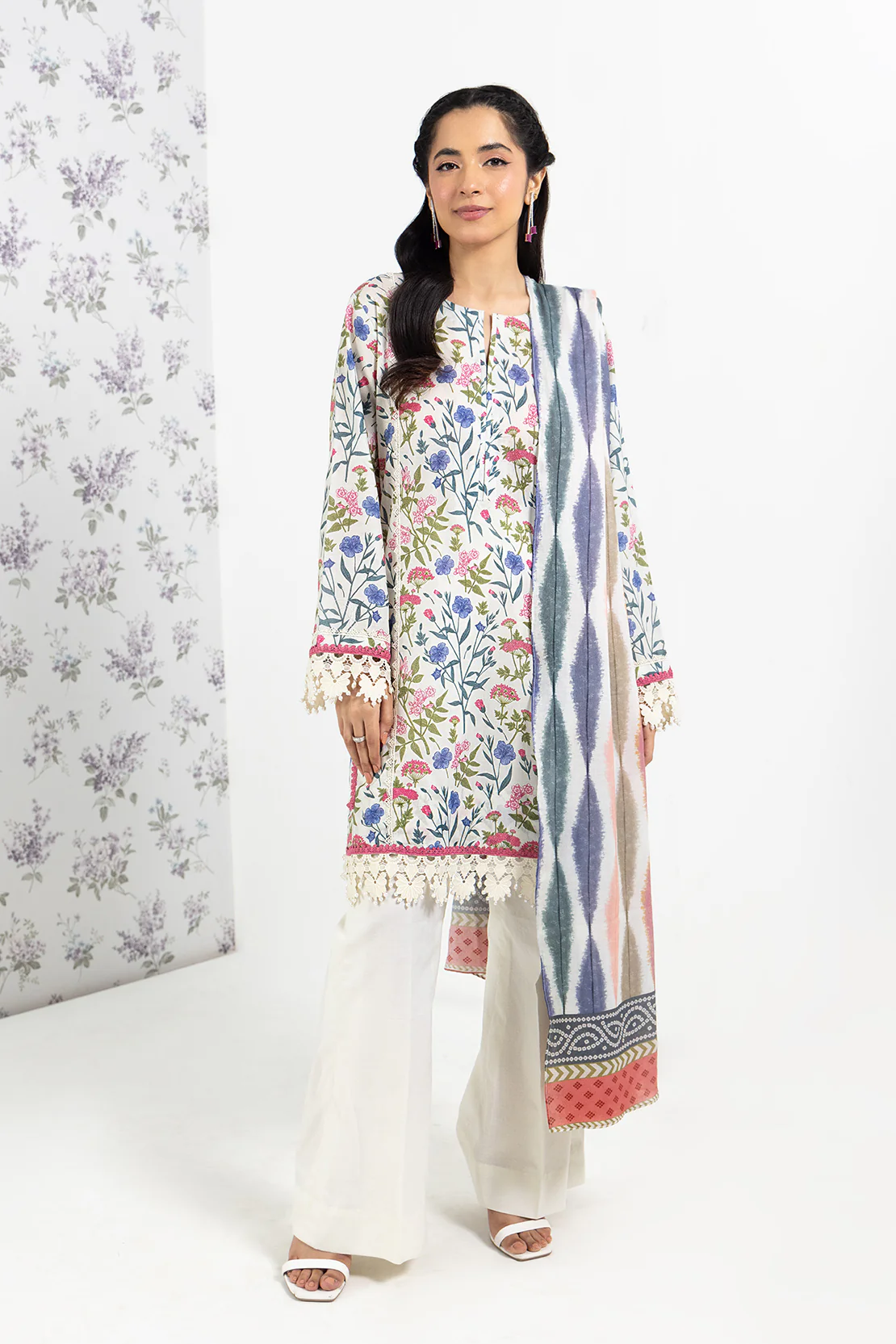 PRINTED - 3 PC LAWN SUIT - Image 7