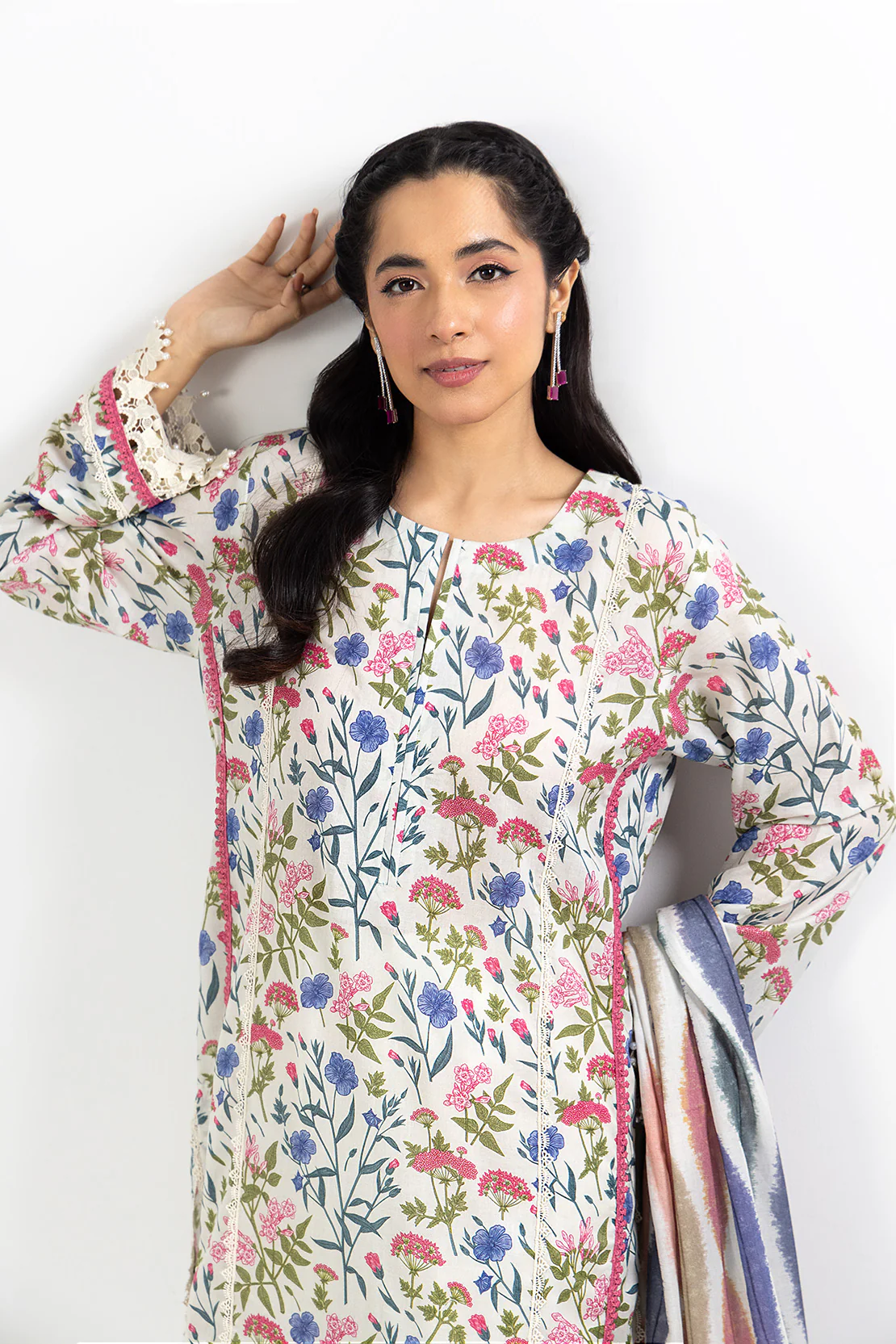 PRINTED - 3 PC LAWN SUIT - Image 8