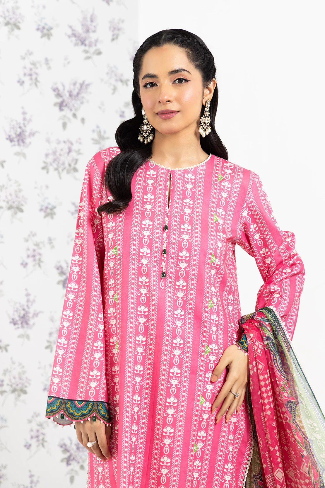 PRINTED - 3 PC LAWN SUIT - Image 3