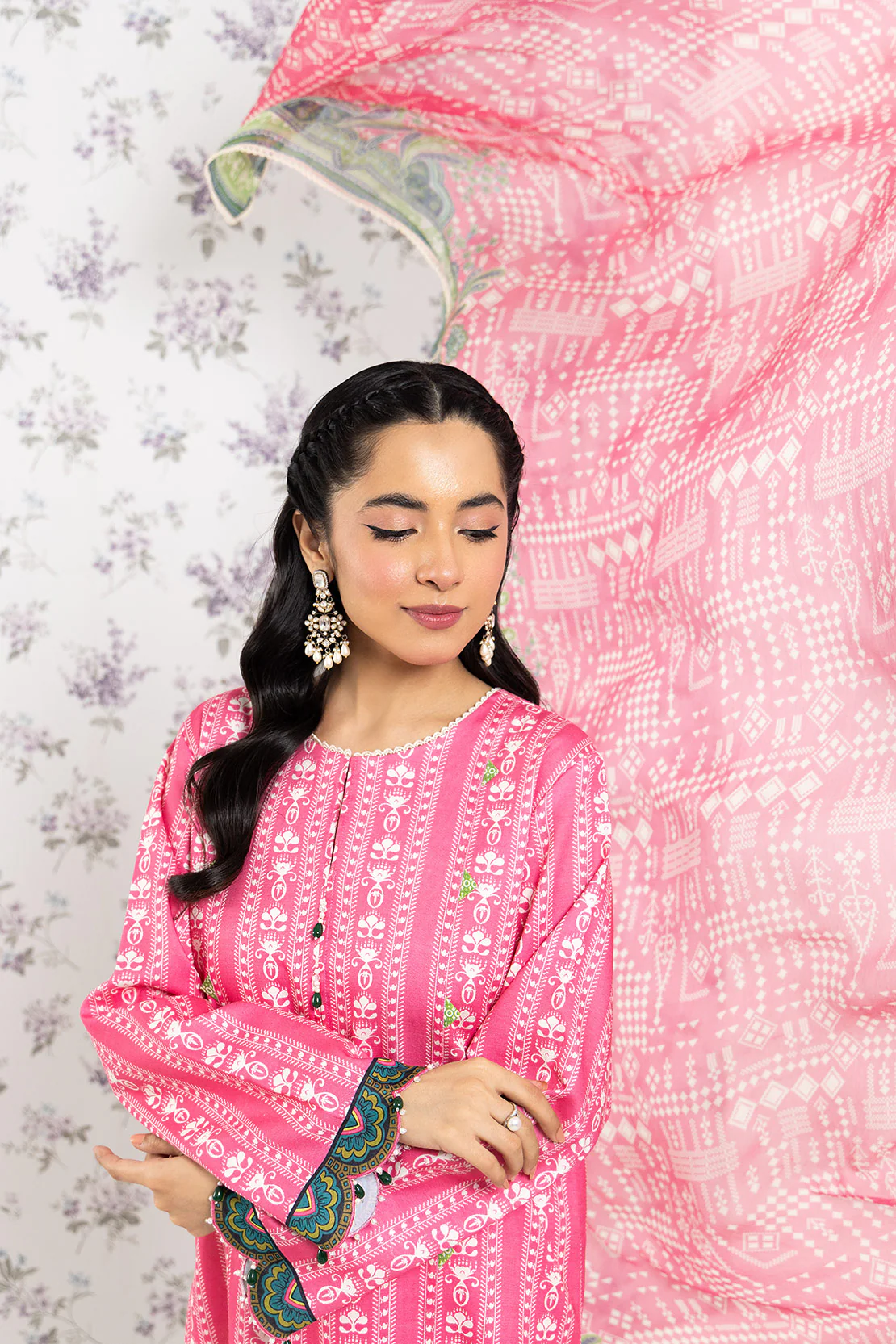 PRINTED - 3 PC LAWN SUIT - Image 5