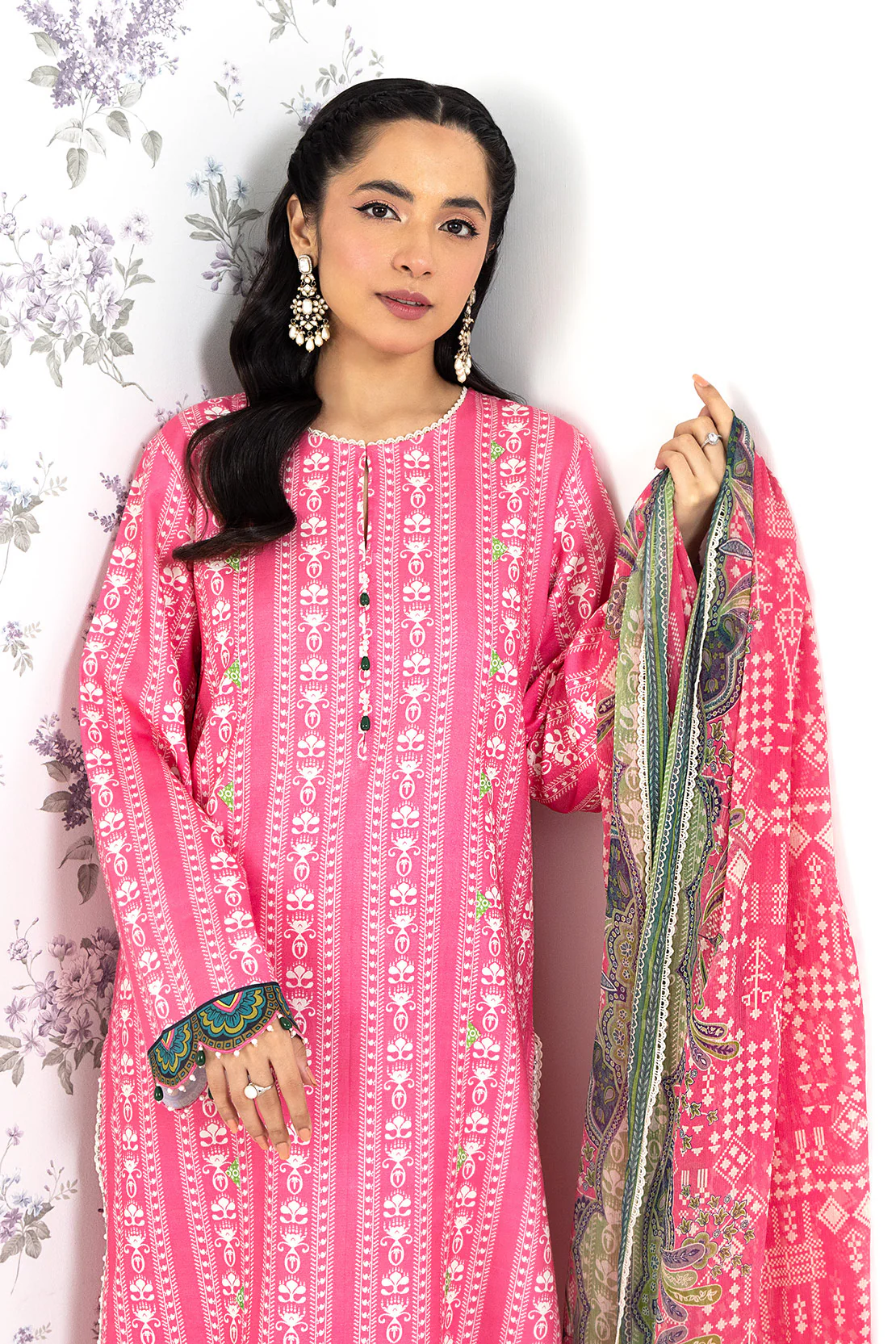 PRINTED - 3 PC LAWN SUIT - Image 6