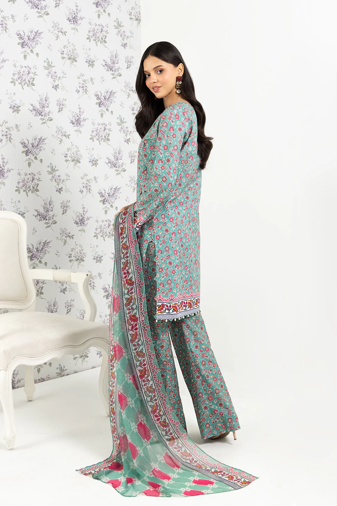 PRINTED - 3 PC LAWN SUIT - Image 3