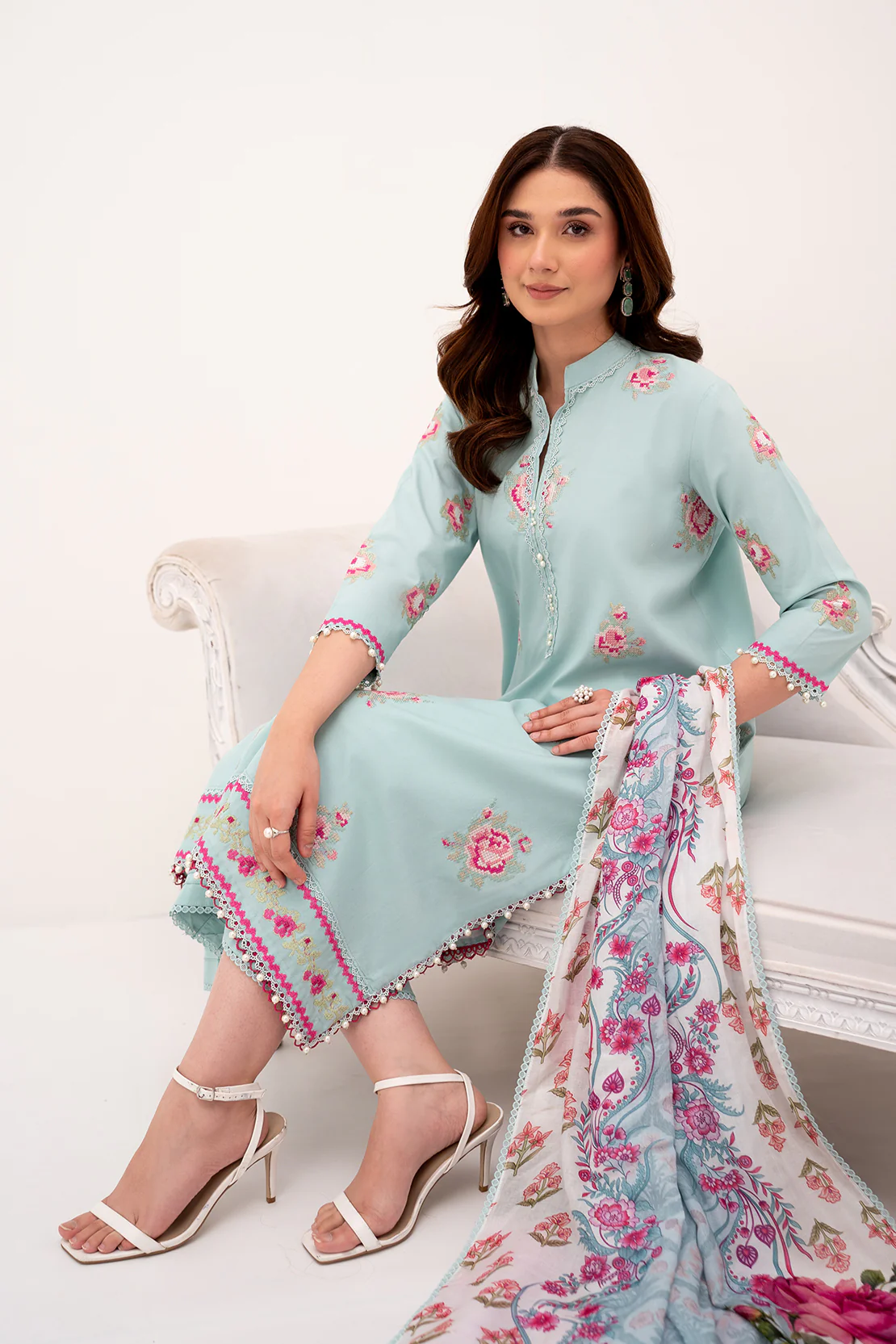 PRINTED - 3 PC LAWN SUIT - Image 3