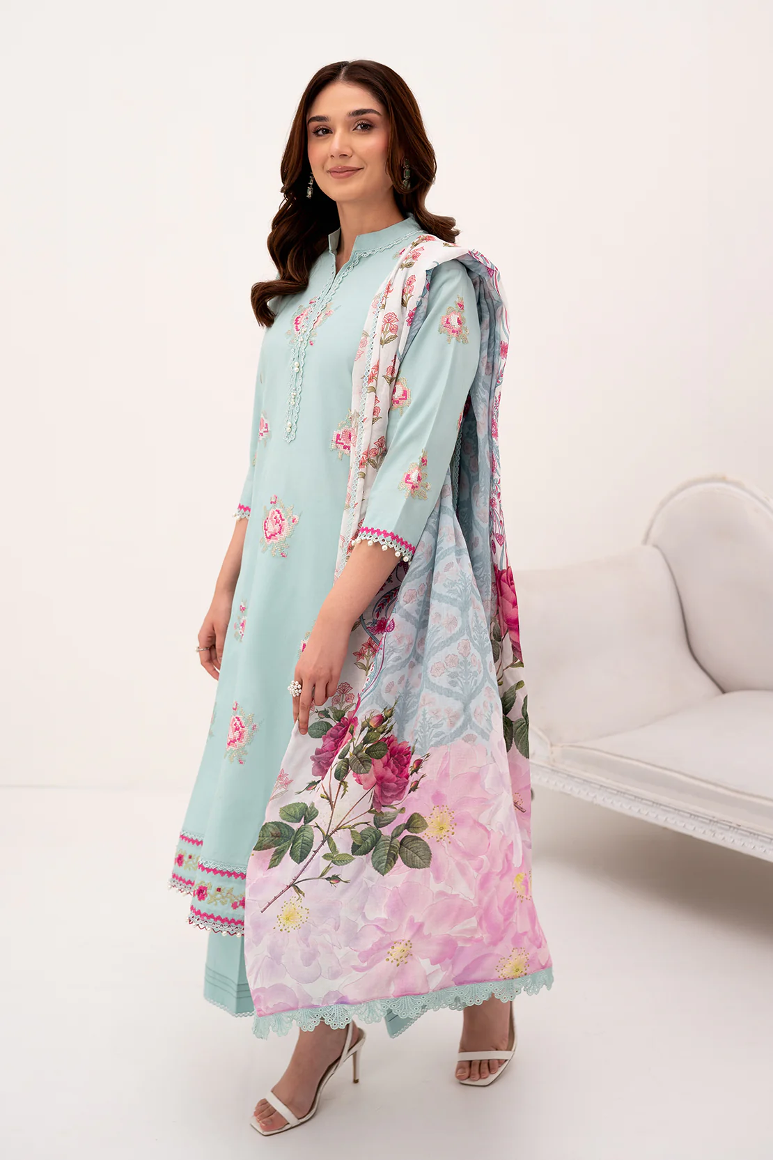 PRINTED - 3 PC LAWN SUIT - Image 4