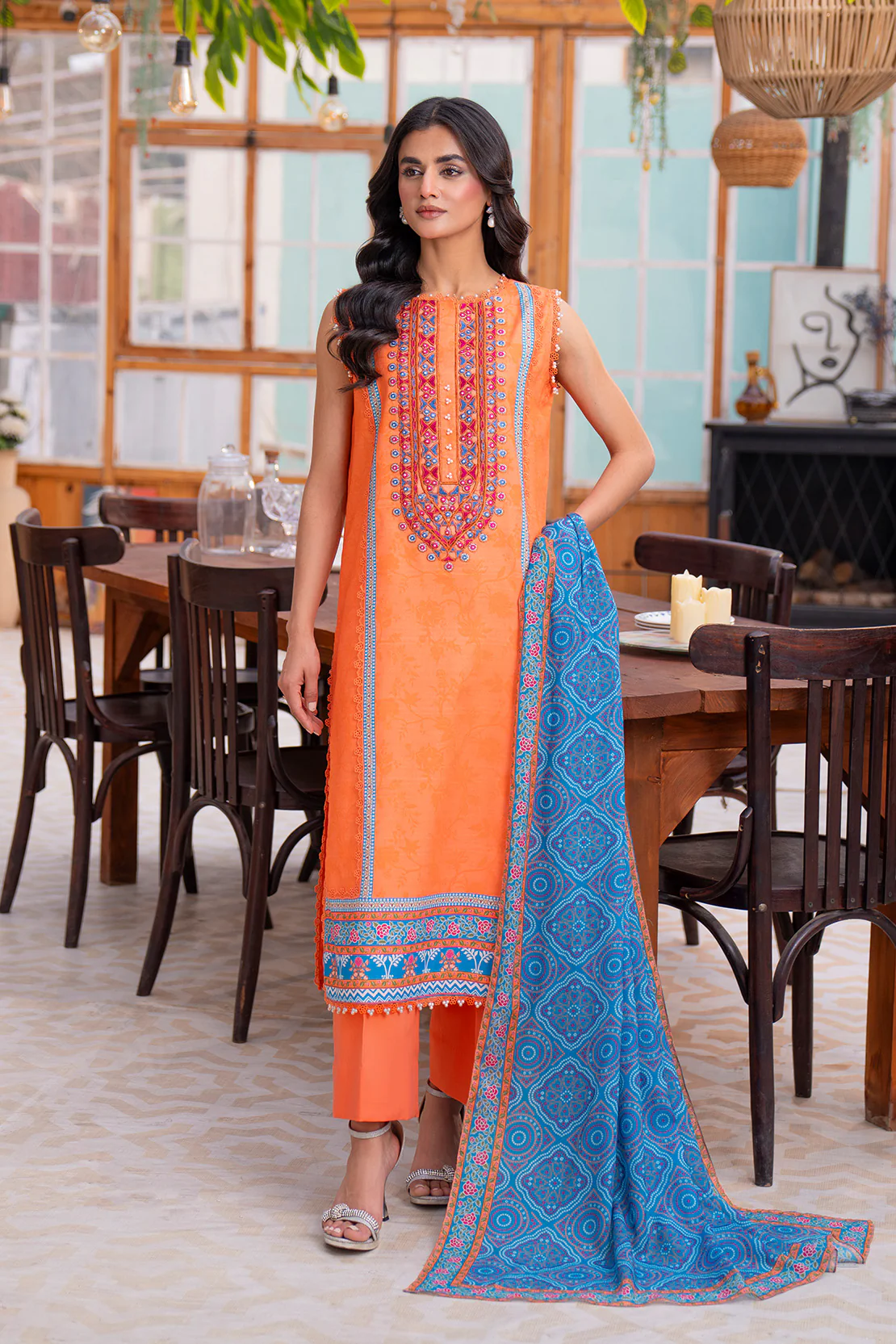 Embroidered - 2 Pc Lawn Suit (Lawn Dupatta)