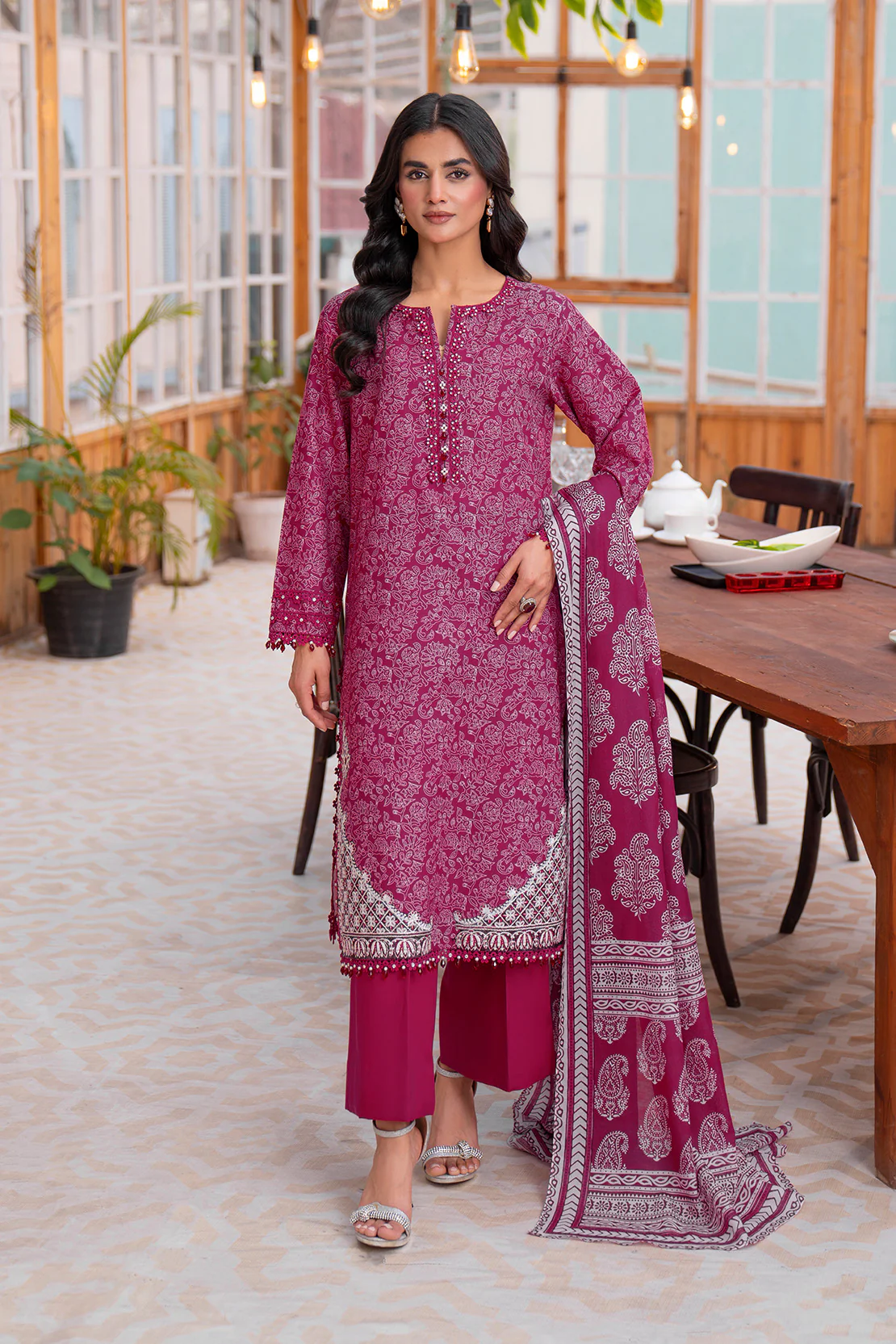 Embroidered - 2 Pc Lawn Suit (Lawn Dupatta)