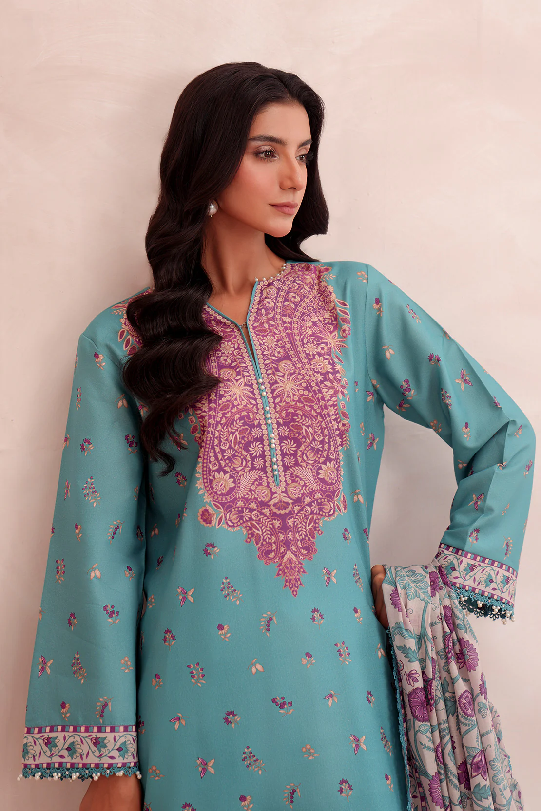 Printed - 3 Pc Lawn Suit (Lawn Dupatta) - Image 5