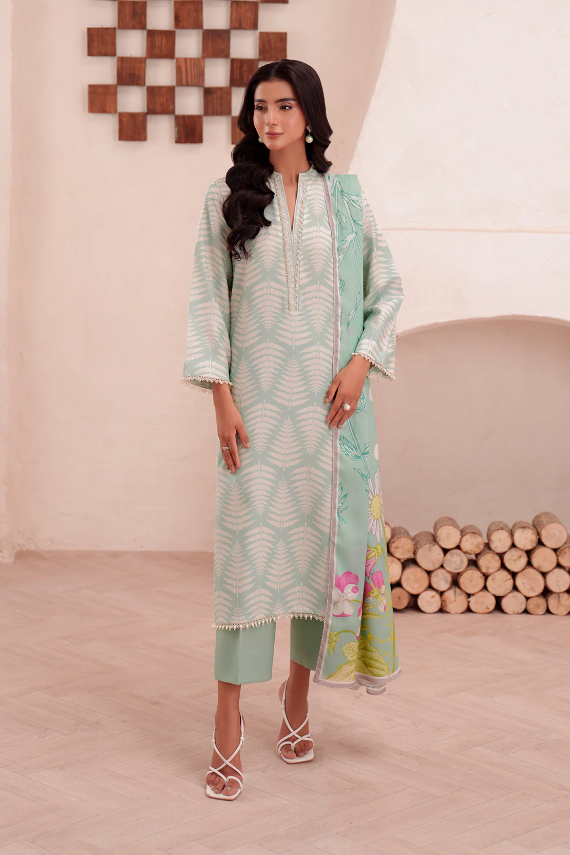 Printed - 3 Pc Lawn Suit (Lawn Dupatta) - Image 5