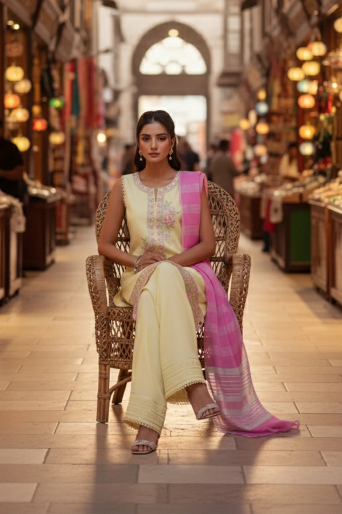 Embroidered - 3 Pc Lawn Suit (Dyed Yarn Dupatta) - Image 5